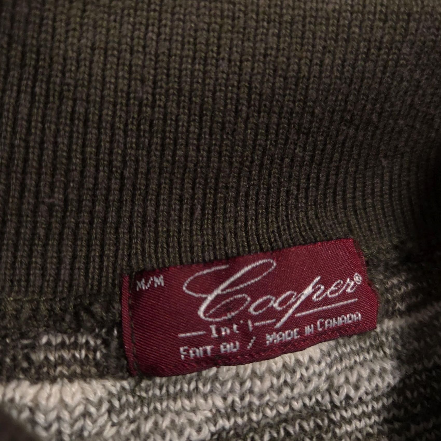 Vintage Cooper Mens Medium Green Geometric Polo Collar Henley Knit Pullover Sweater Size US M / EU 48-50 / 2 - 5 Thumbnail