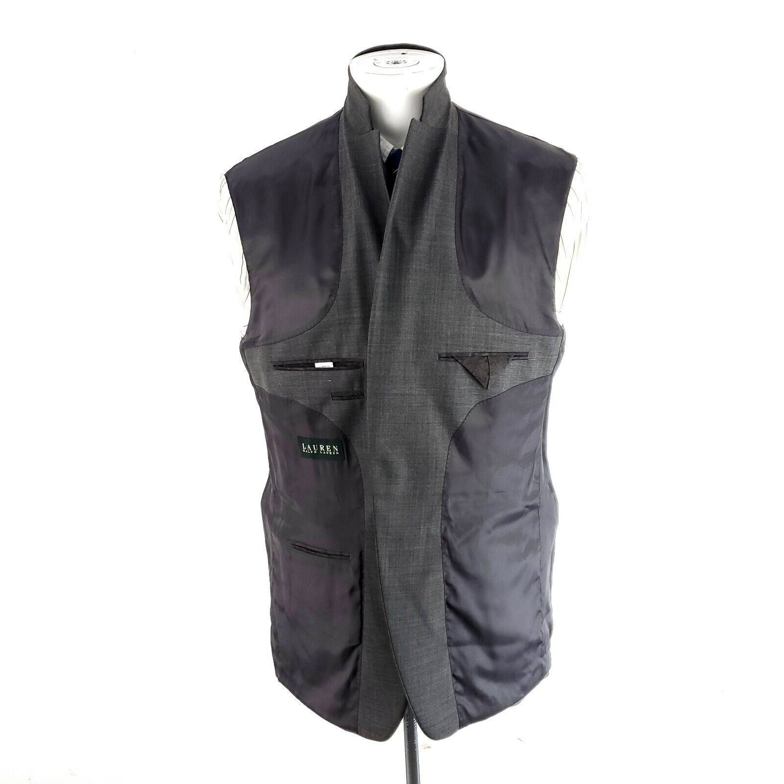 Lauren Ralph Lauren Lauren Ralph Lauren Wool 2 Button Blazer 42L Gray Sharkskin Size 42L - 9 Thumbnail