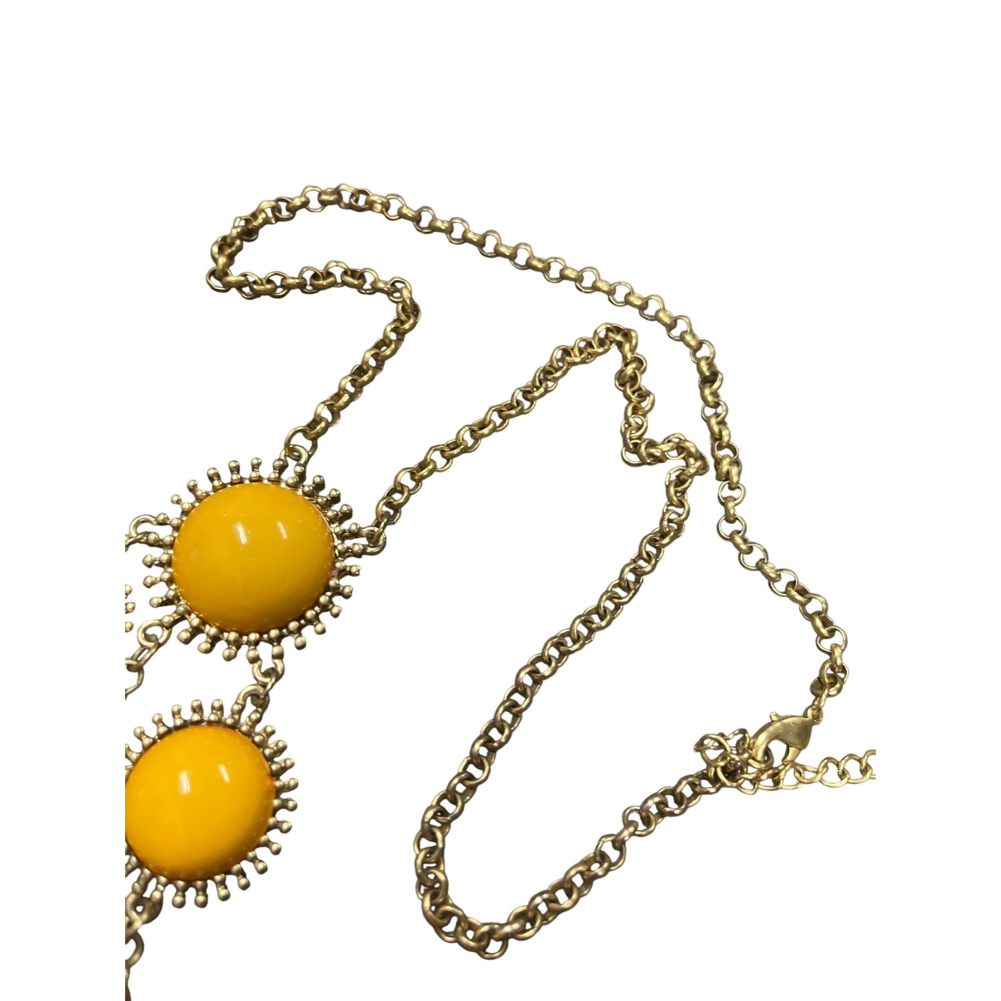 Coldwater Creek Coldwater Creek women's gold plated yellow beaded fashion ne Size ONE SIZE - 3 Thumbnail