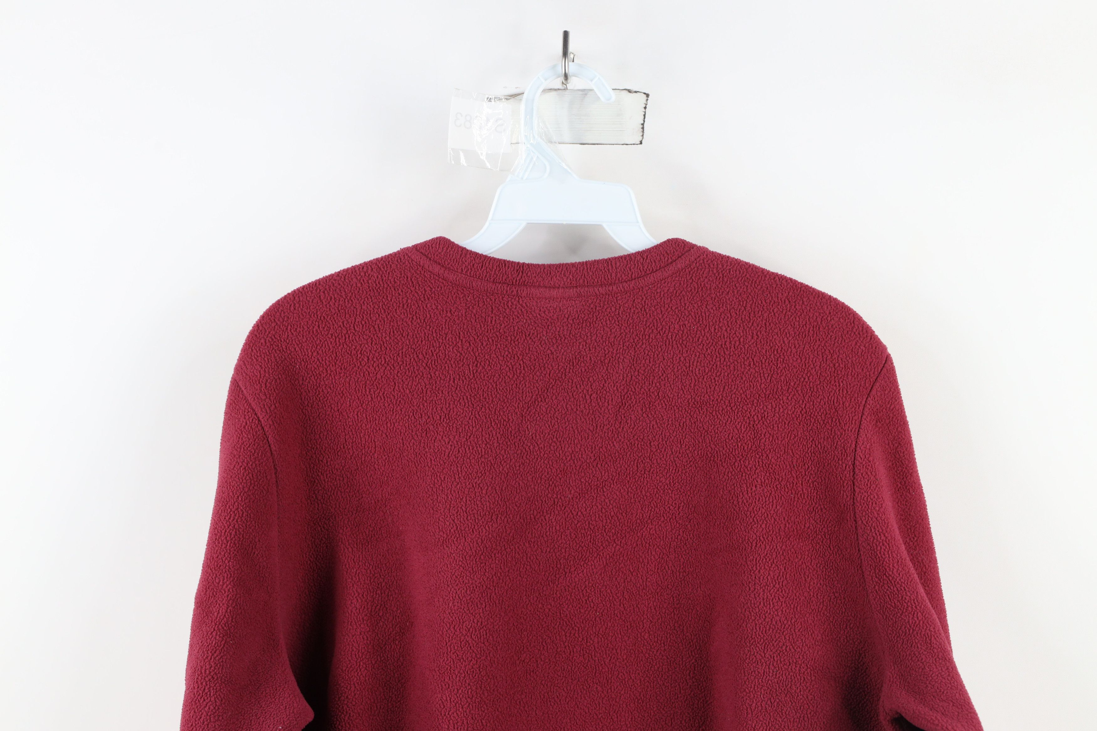L.L. Bean × Vintage Vintage LL Bean Blank Fleece V-Neck Sweater Berry Red Size L / US 10 / IT 46 - 10 Thumbnail