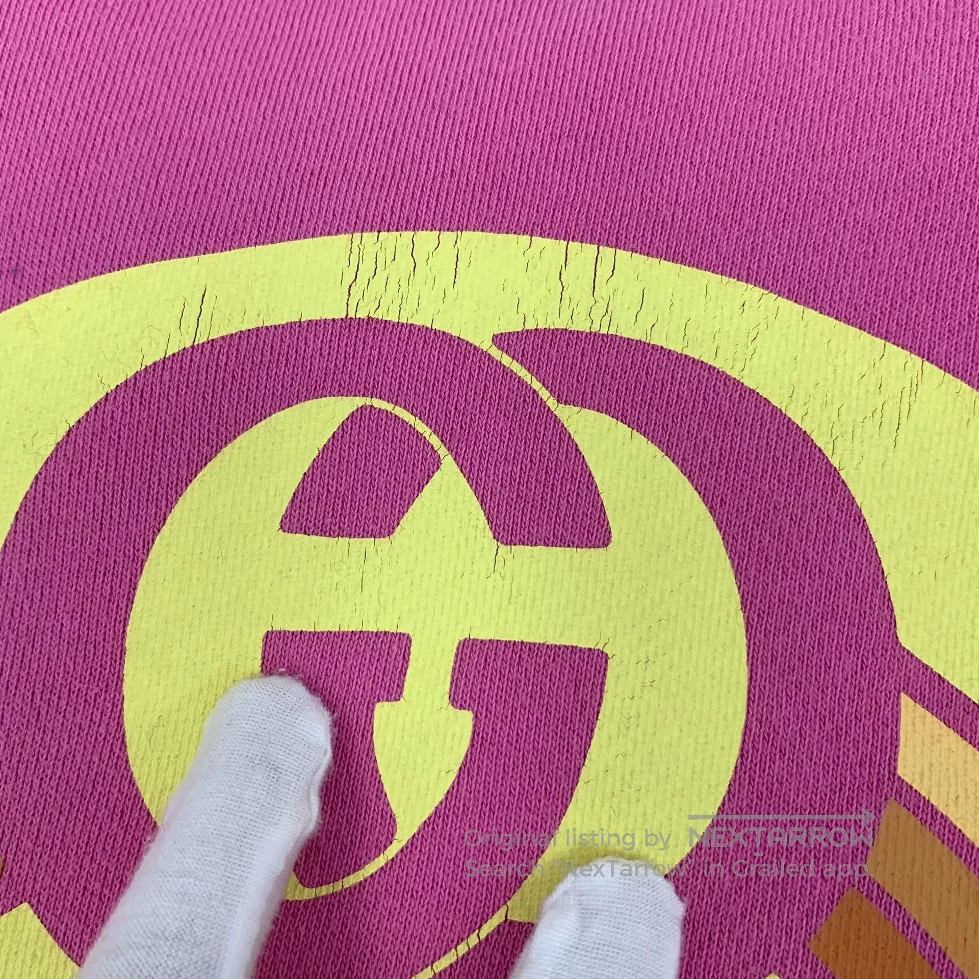 Gucci Guicci Pink logo print cotton round neck long sleeve sweat Size US S / EU 44-46 / 1 - 9 Thumbnail
