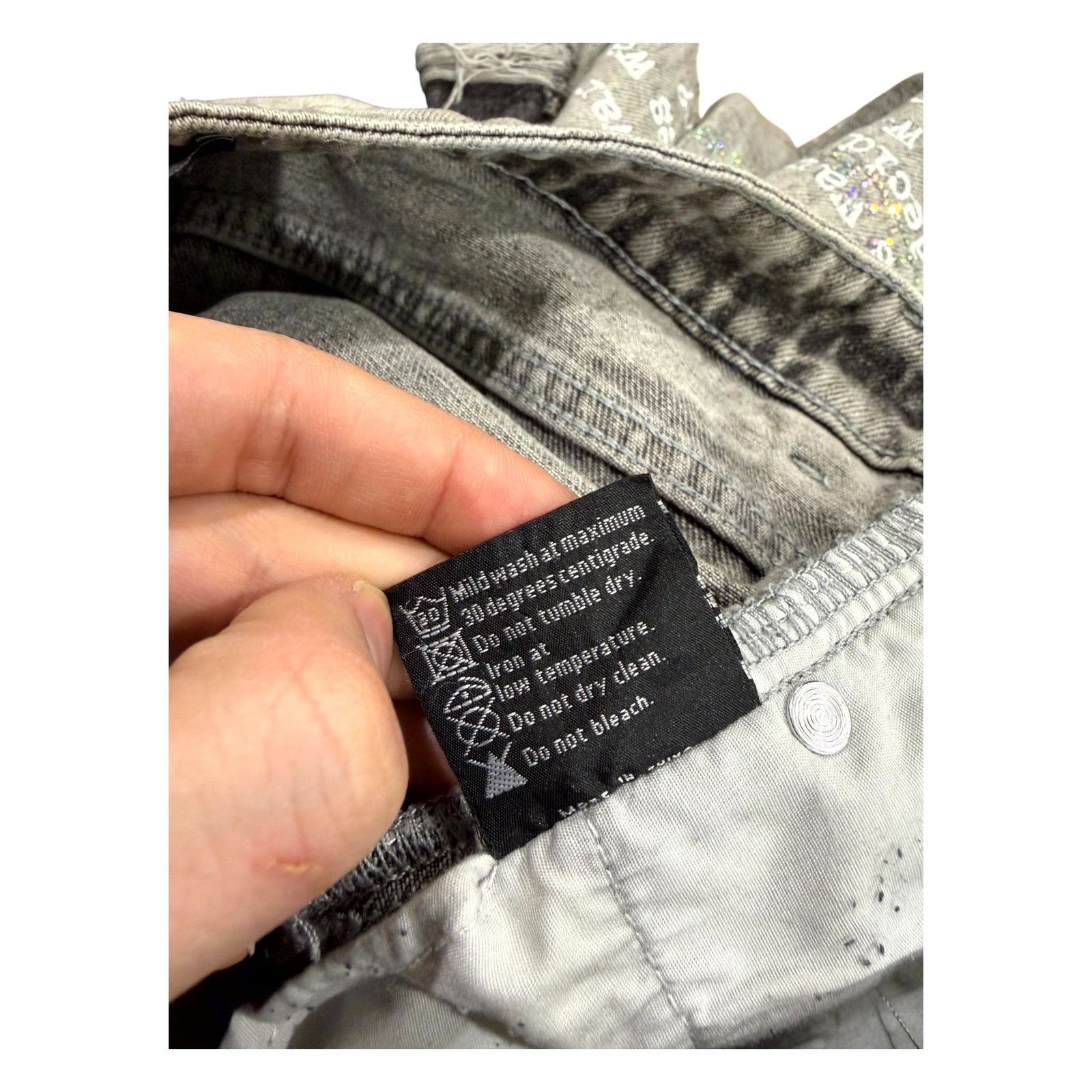 Who Decides War Who Decides War Ultra Flare Rhinestone Grey Jeans Size US 32 / EU 48 - 5 Thumbnail
