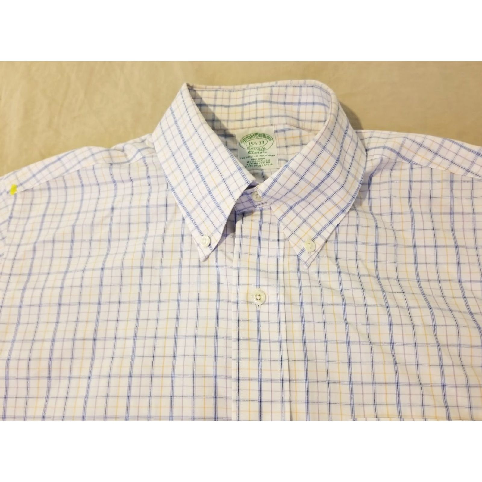 Brooks Brothers Brooks Brothers Dress Shirt 15.5 33 White Cotton Button-Down Long Sleeve Regular Mens Mens Size 42R - 2 Thumbnail