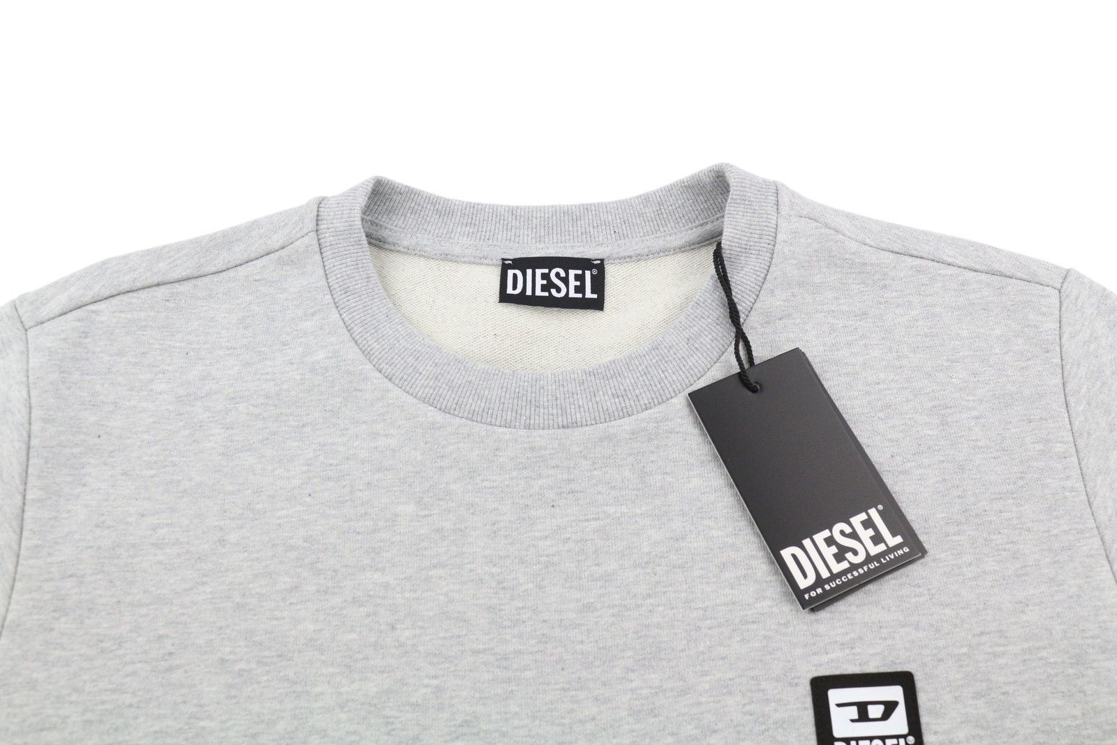 Diesel S-GIRK-K12 M Grey Melange Logo Sweatshirt 41019 Size US M / EU 48-50 / 2 - 4 Thumbnail