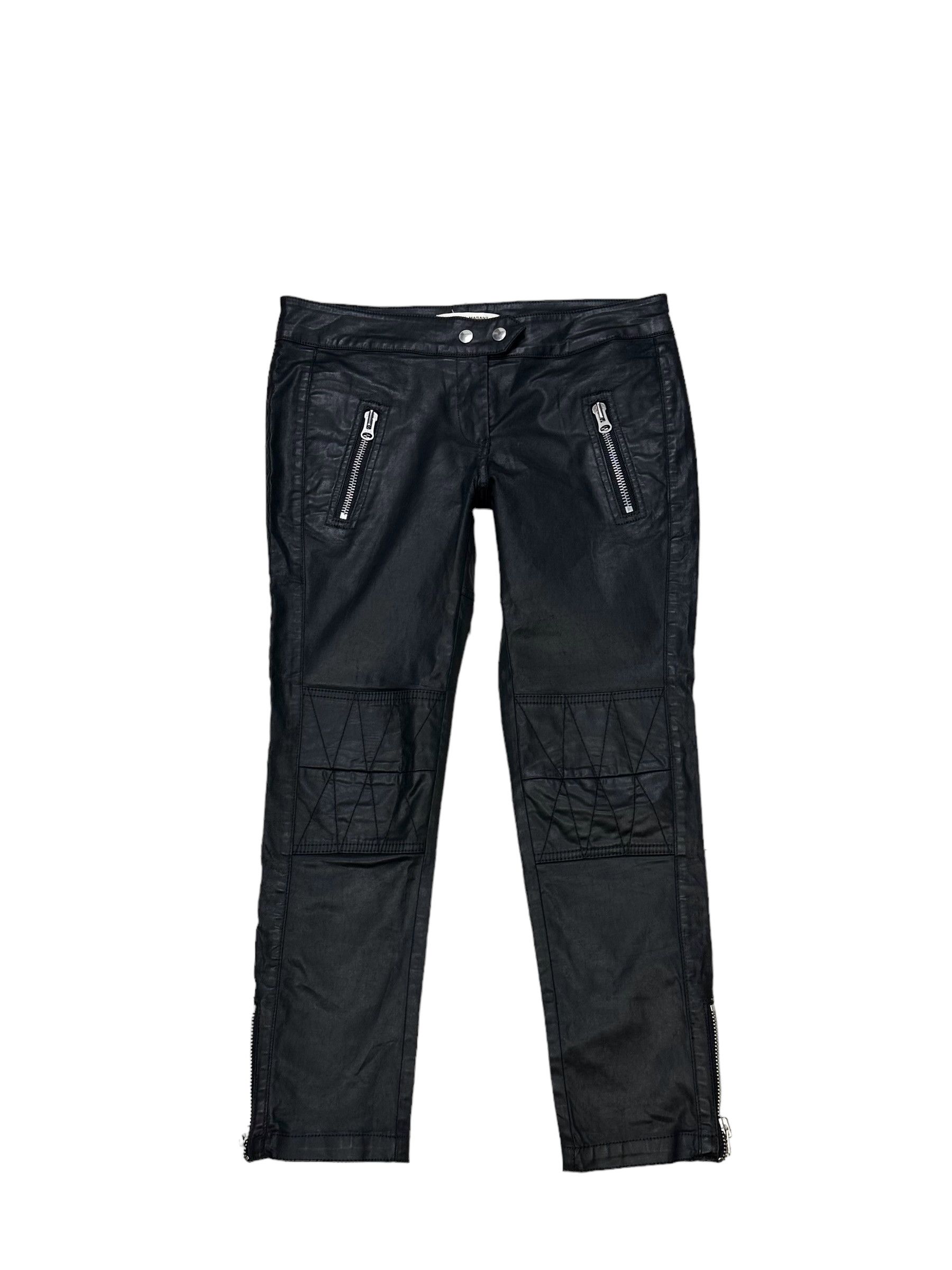 image of Isabel Marant Biker Waxed Pants in Black, Women's (Size 30)