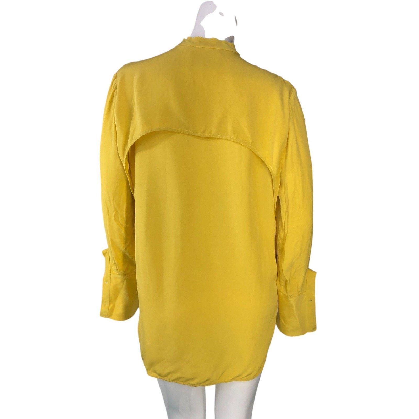 3.1 Phillip Lim 3.1 Phillip Lim Blouse 4 Yellow Silk Bib Front Mandarin Size S / US 4 / IT 40 - 7 Thumbnail
