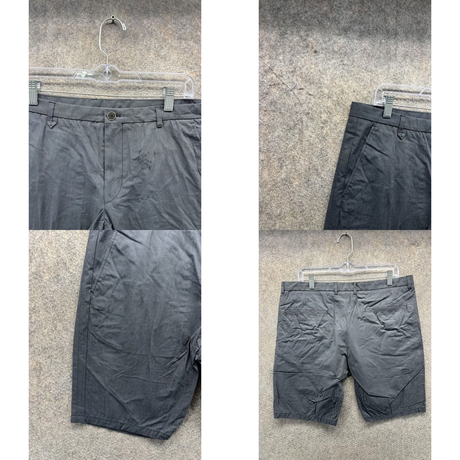 Hugo Boss Hugo Boss Shorts Mens 36 Gray Check Chino Flat Front 10 Inseam Casual Summer Mens Size US 36 / EU 52 - 8 Thumbnail