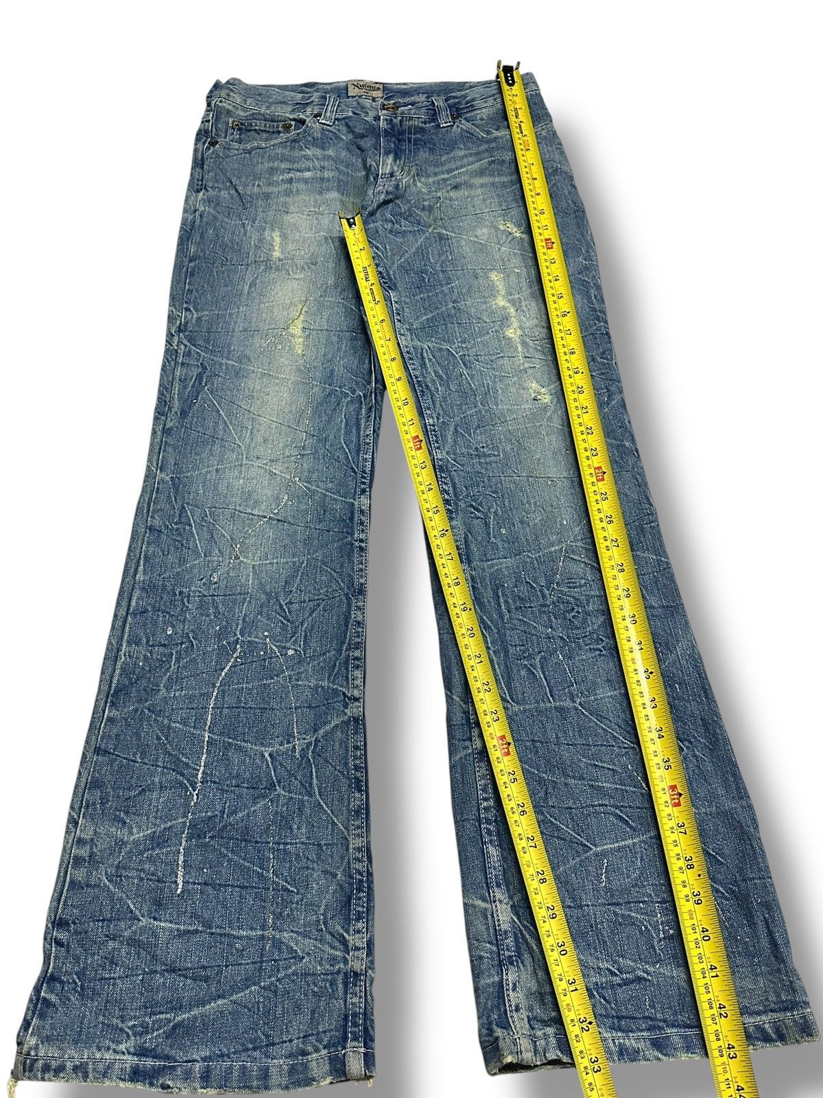 Japanese Brand Nylaus Vintage Distressed With Baggy Wideleg & Thunder Wash Size US 33 - 13 Thumbnail