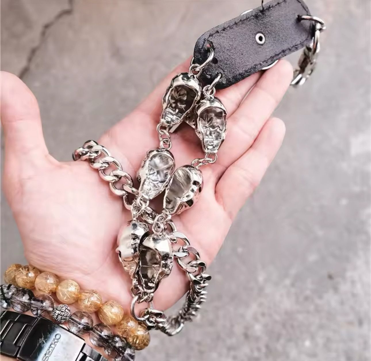 Other Wallet Belts Chain Skull Charm Gothic Rock Size ONE SIZE - 4 Thumbnail