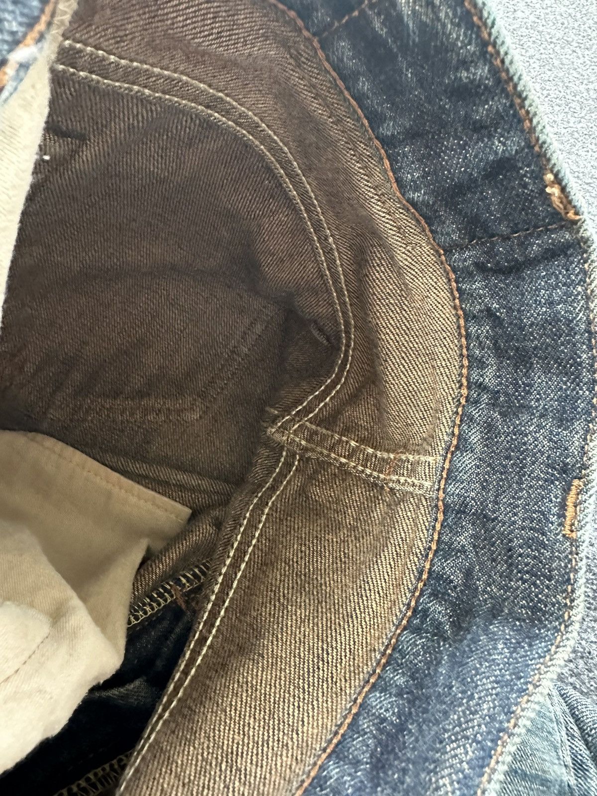 Edwin Vintage Gold Rush Faded Wash Distressed Denim 31x33 D195 Size US 31 - 19 Thumbnail
