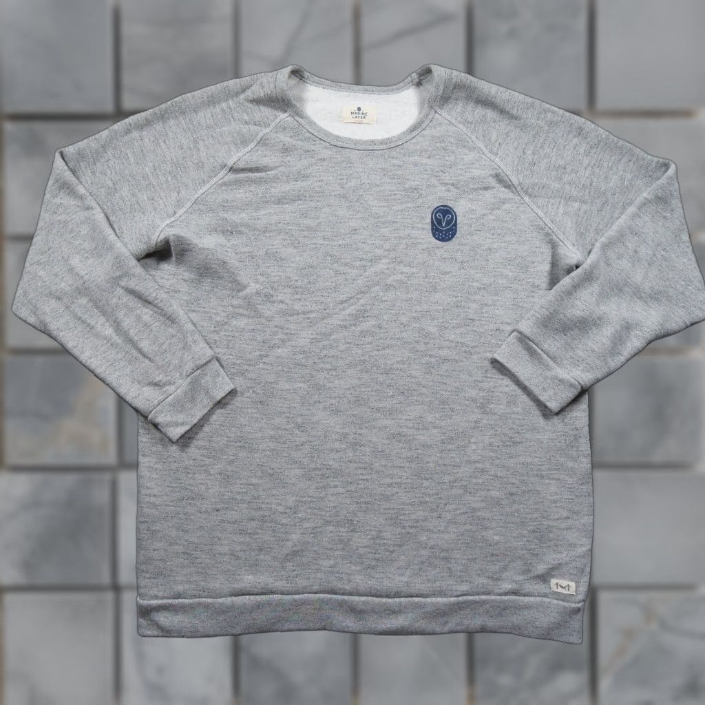 Marine Layer Marine Layer Sweatshirt Mens XLarge Gray Crewneck Samsara Fleece Pullover Adult Size US XL / EU 56 / 4 - 1 Thumbnail