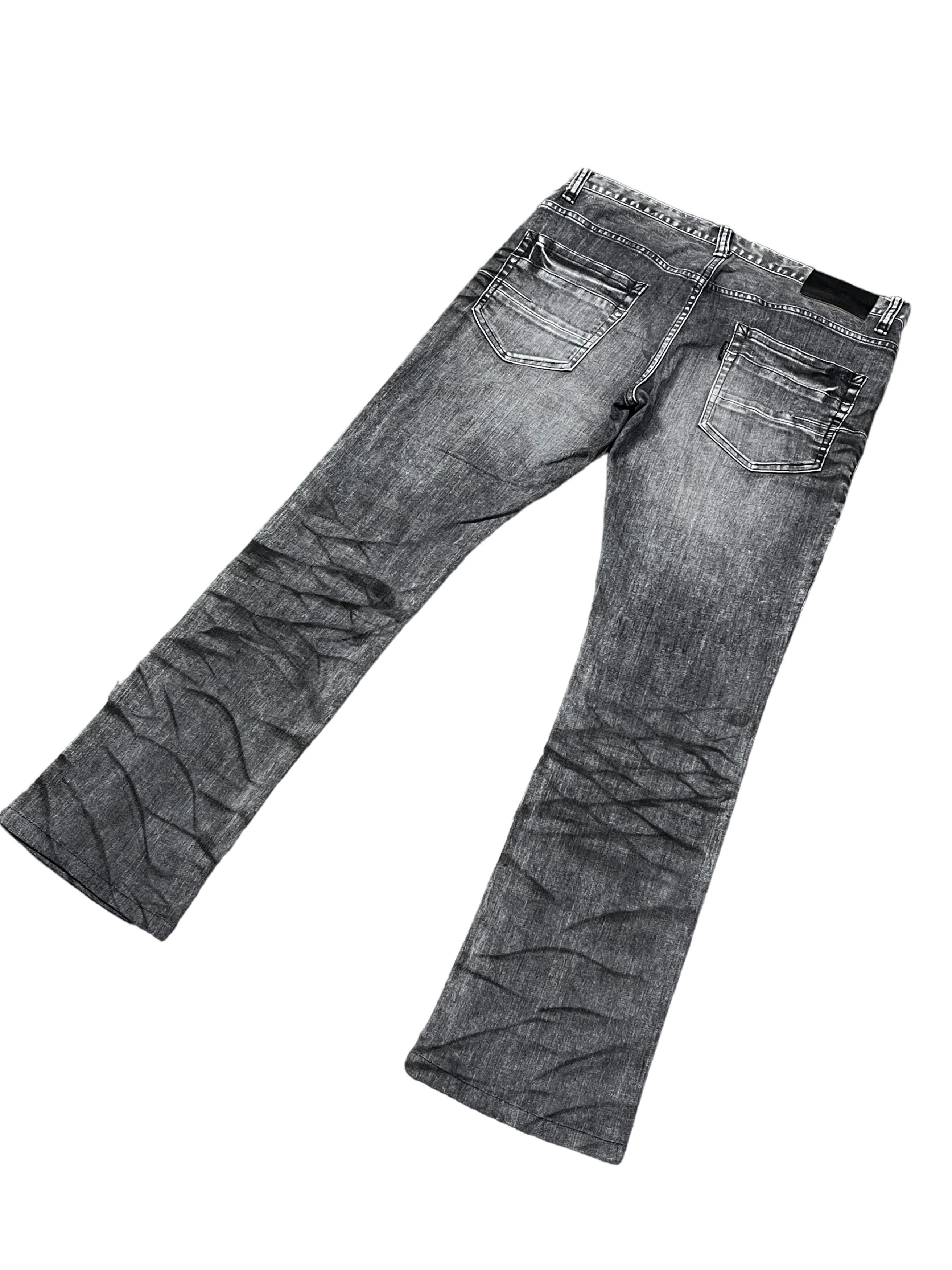 Fragment Design × Tornado Mart × Vintage FYE 90’s TORNADO MART Smoke Clawmark Whisker Stretch Denim Size US 32 / EU 48 - 6 Thumbnail