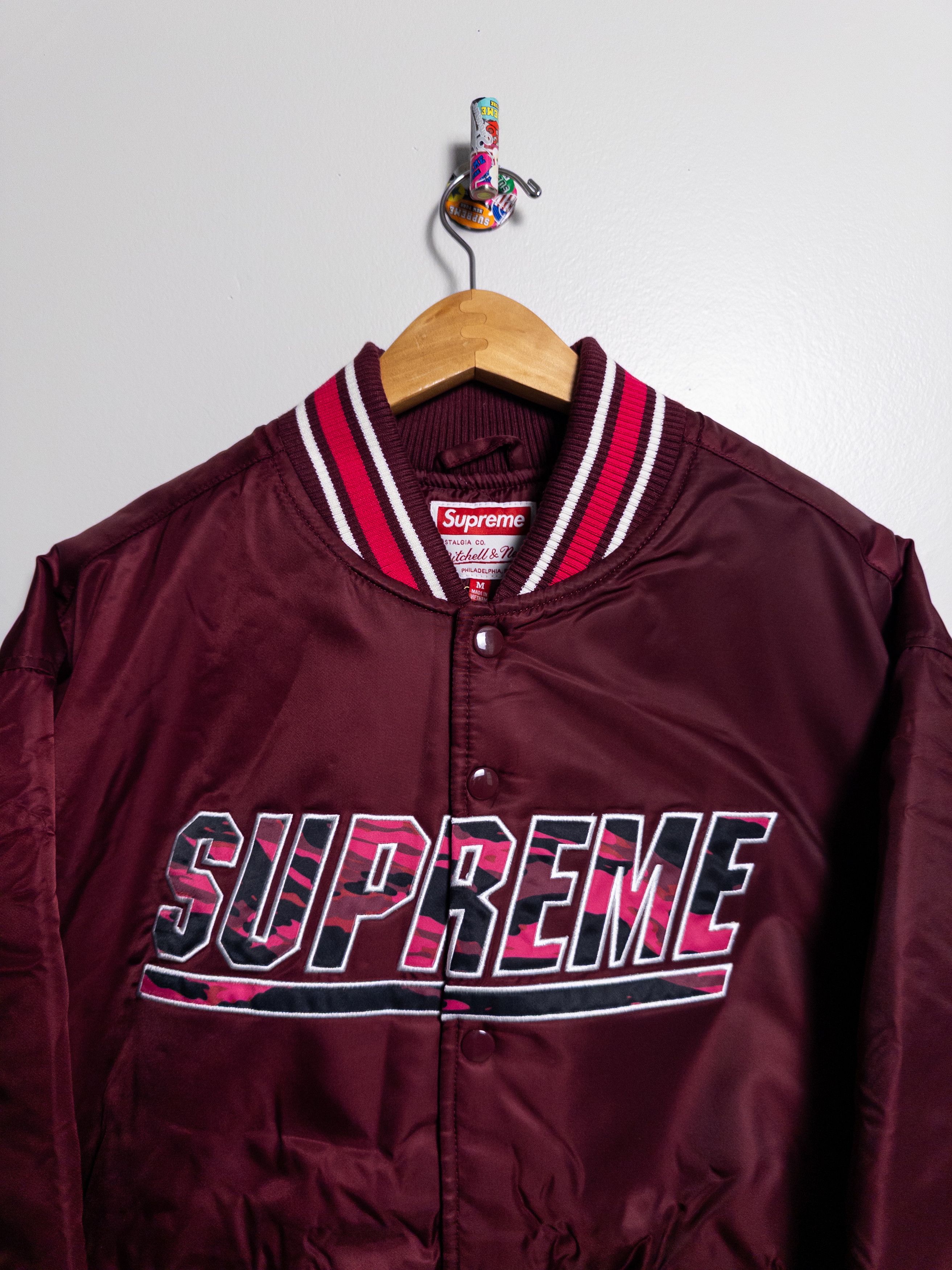 Mitchell & Ness × Supreme CAMO LOGO VARSITY JACKET Size US M / EU 48-50 / 2 - 3 Thumbnail