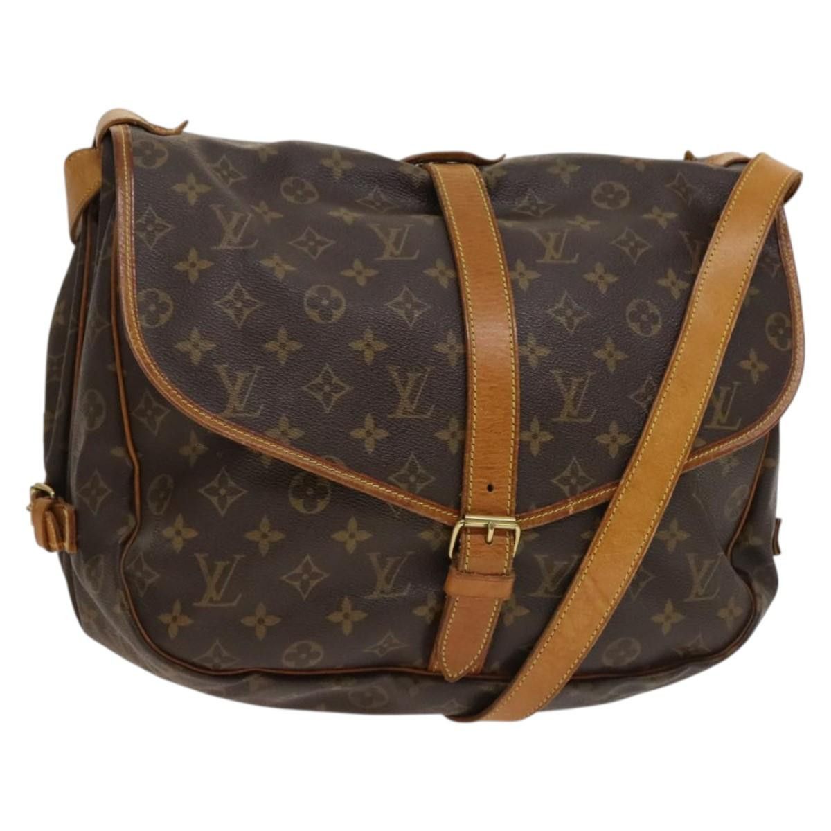 LOUIS VUITTON Monogram Saumur 35 Shoulder Bag M42254
