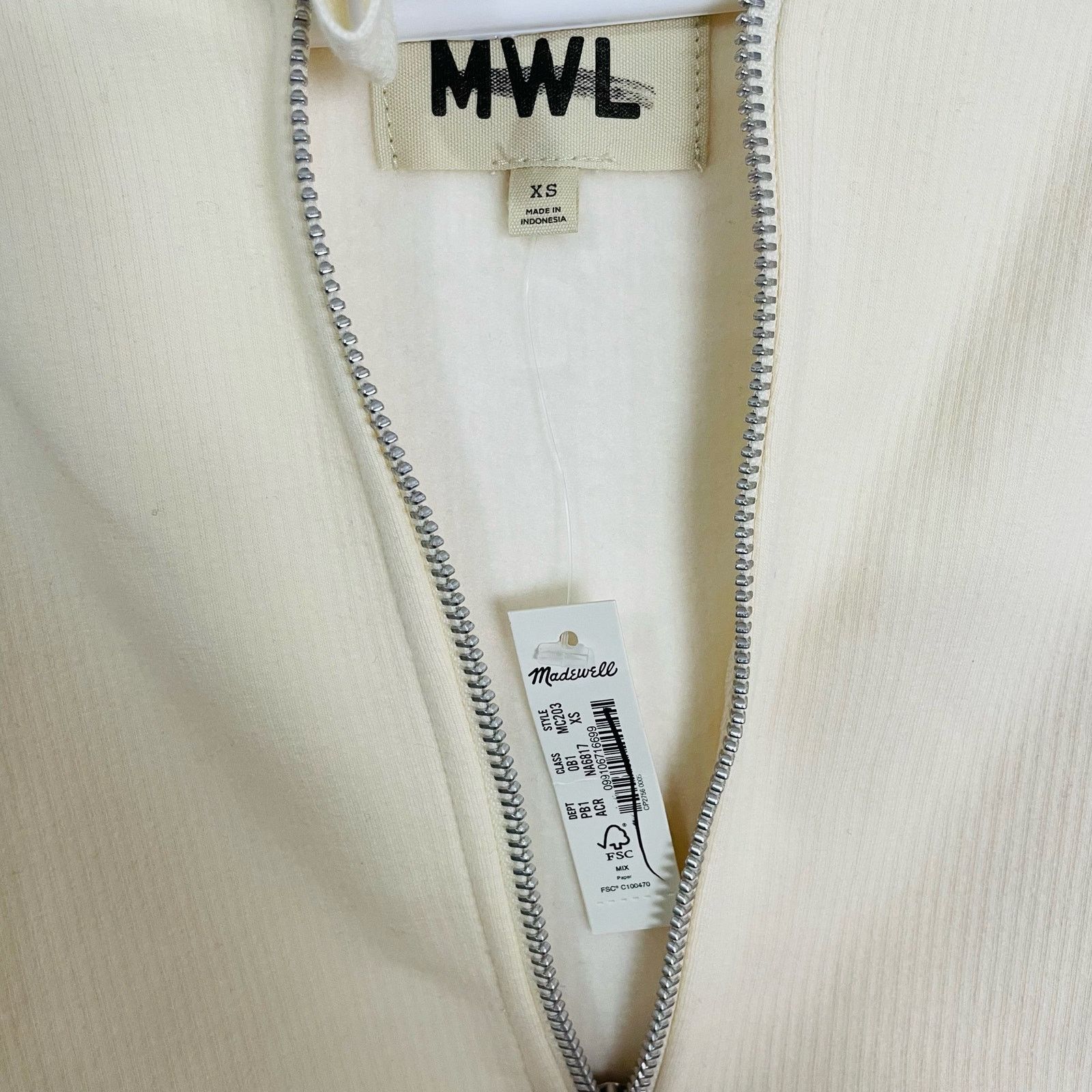 Madewell Madewell Ribbed Full Zip Hoodie Sweatshirt US Women's XS Size XS / US 0-2 / IT 36-38 - 3 Thumbnail