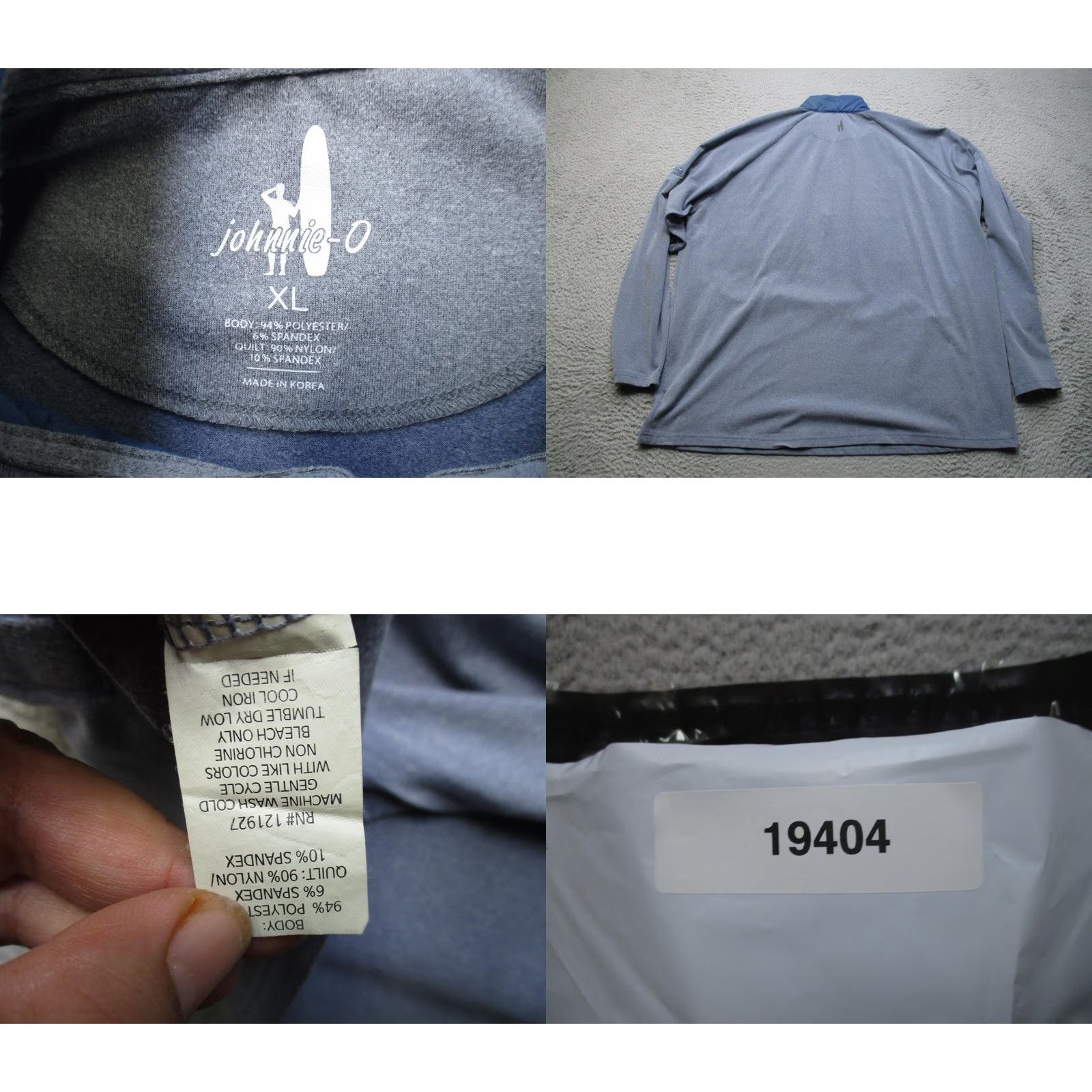 johnnie-O johnnie-O Sweater Mens XL Gray Quarter Zip Quilted Fleece Raglan Pullover Size US XL / EU 56 / 4 - 8 Thumbnail