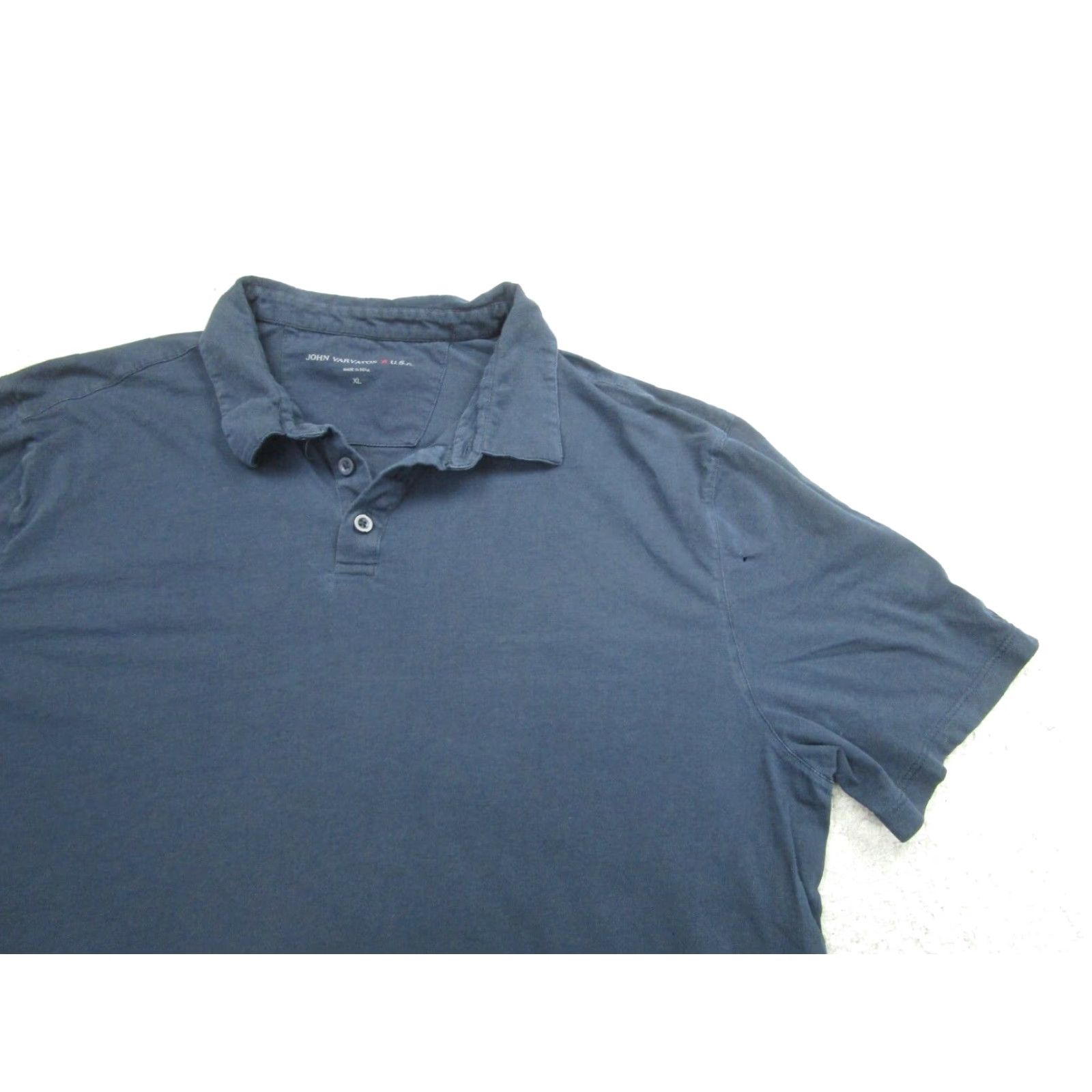 John Varvatos John Varvatos Mens Blue XL Short Sleeve Polo Shirt Cotton Blend Jersey Size US XL / EU 56 / 4 - 2 Thumbnail