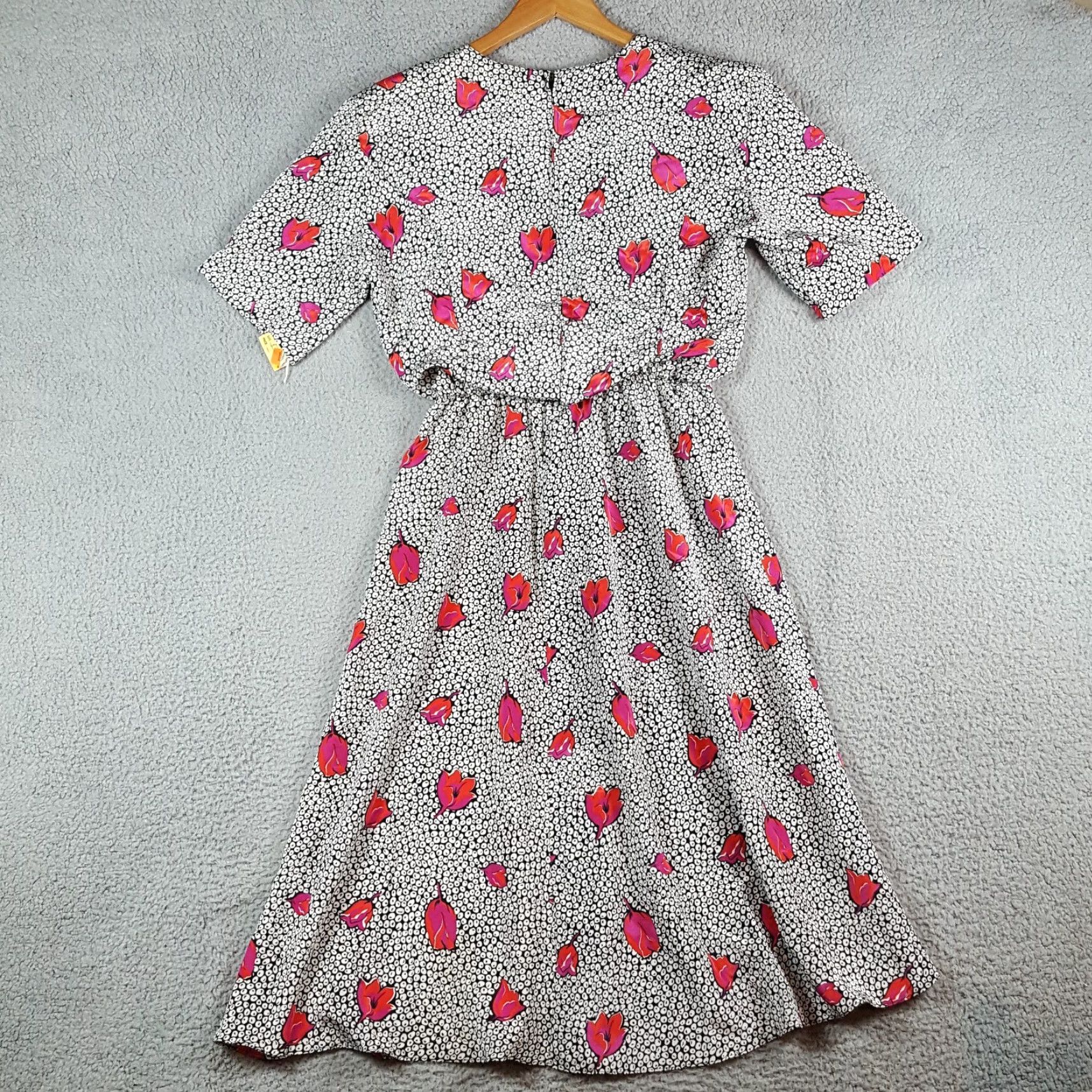 Vintage VINTAGE Vintage 80s Short Sleeve Secretary Dress Womens Size 6 Floral Flower Midi Office Size 28" / US 6 / IT 42 - 7 Thumbnail
