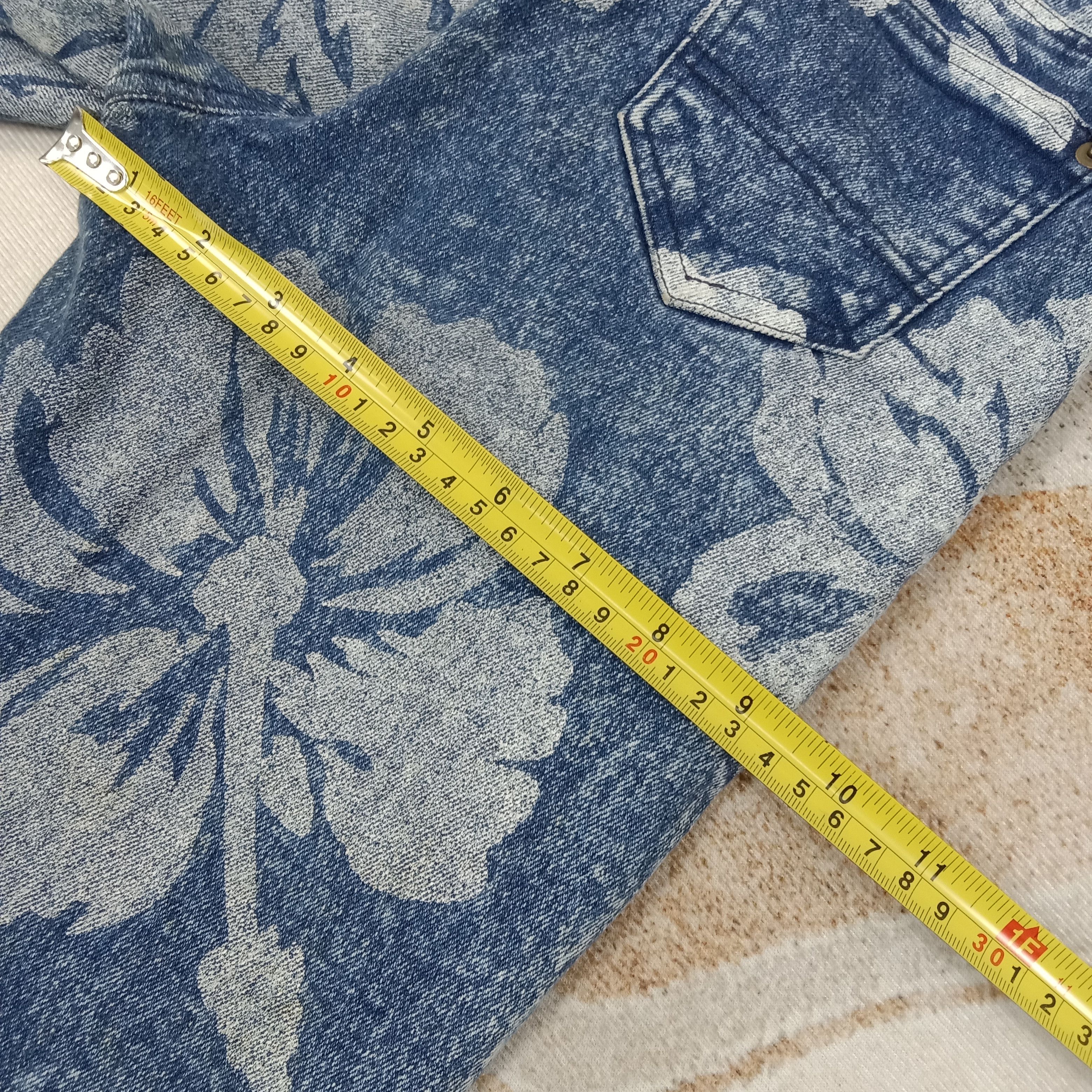 Japanese Brand Ryu Sports Japanese Flower Art Denim Jeans C258N26 Size 23" - 10 Thumbnail