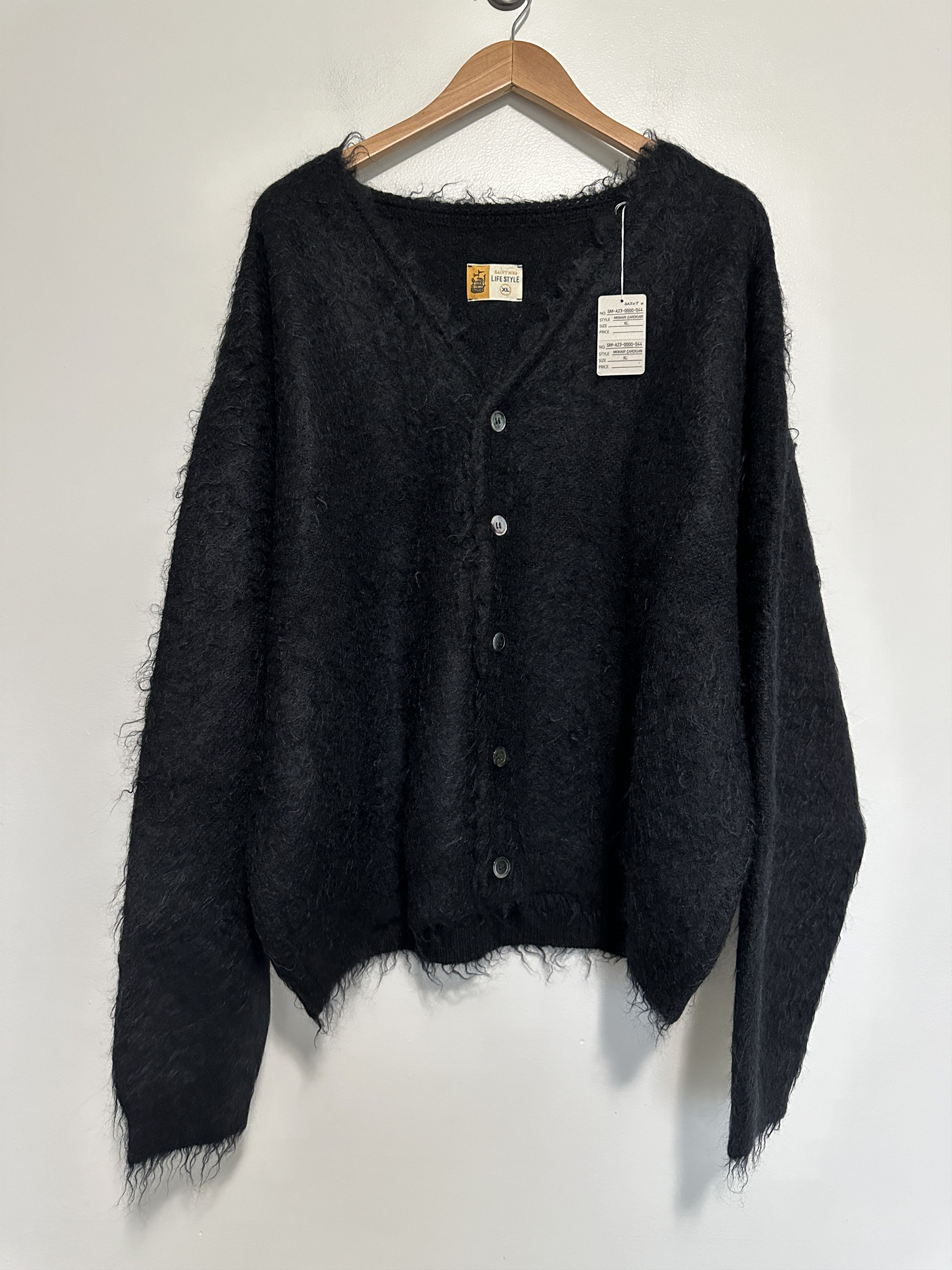 Saint Michael Saint Michael Black Mohair Cardigan NEW XL | Grailed