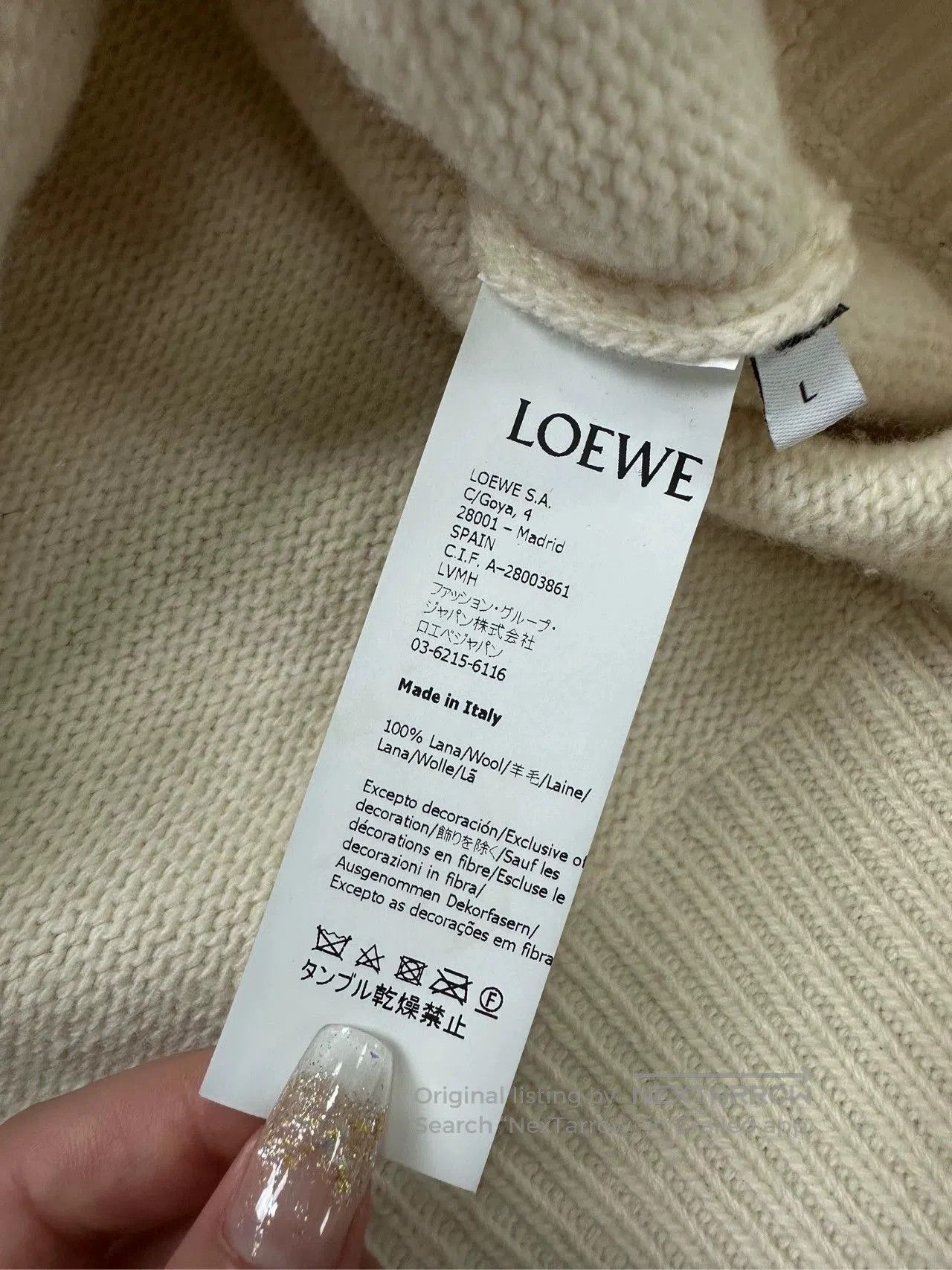 Loewe Loewe Logo Knit Round Neck Sweater Beige. Size US L / EU 52-54 / 3 - 3 Thumbnail