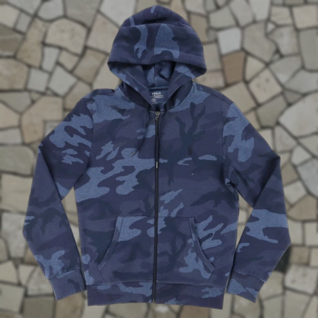 Polo Ralph Lauren Polo Ralph Lauren Performance Hooded Fleece Camouflage Long Sleeve Jacket Blue Men's S Shirt Size US S / EU 44-46 / 1 - 1 Thumbnail