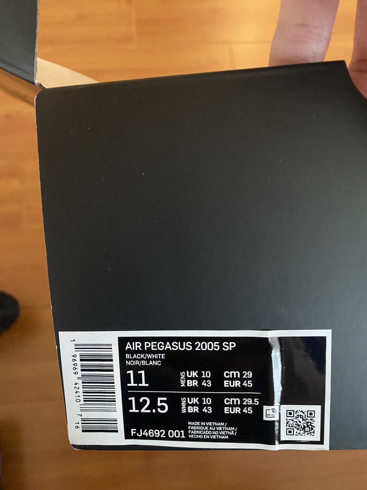 Comme des Garcons × Nike CDG Nike Air Pegasus Black Size US 11 / EU 44 - 4 Thumbnail