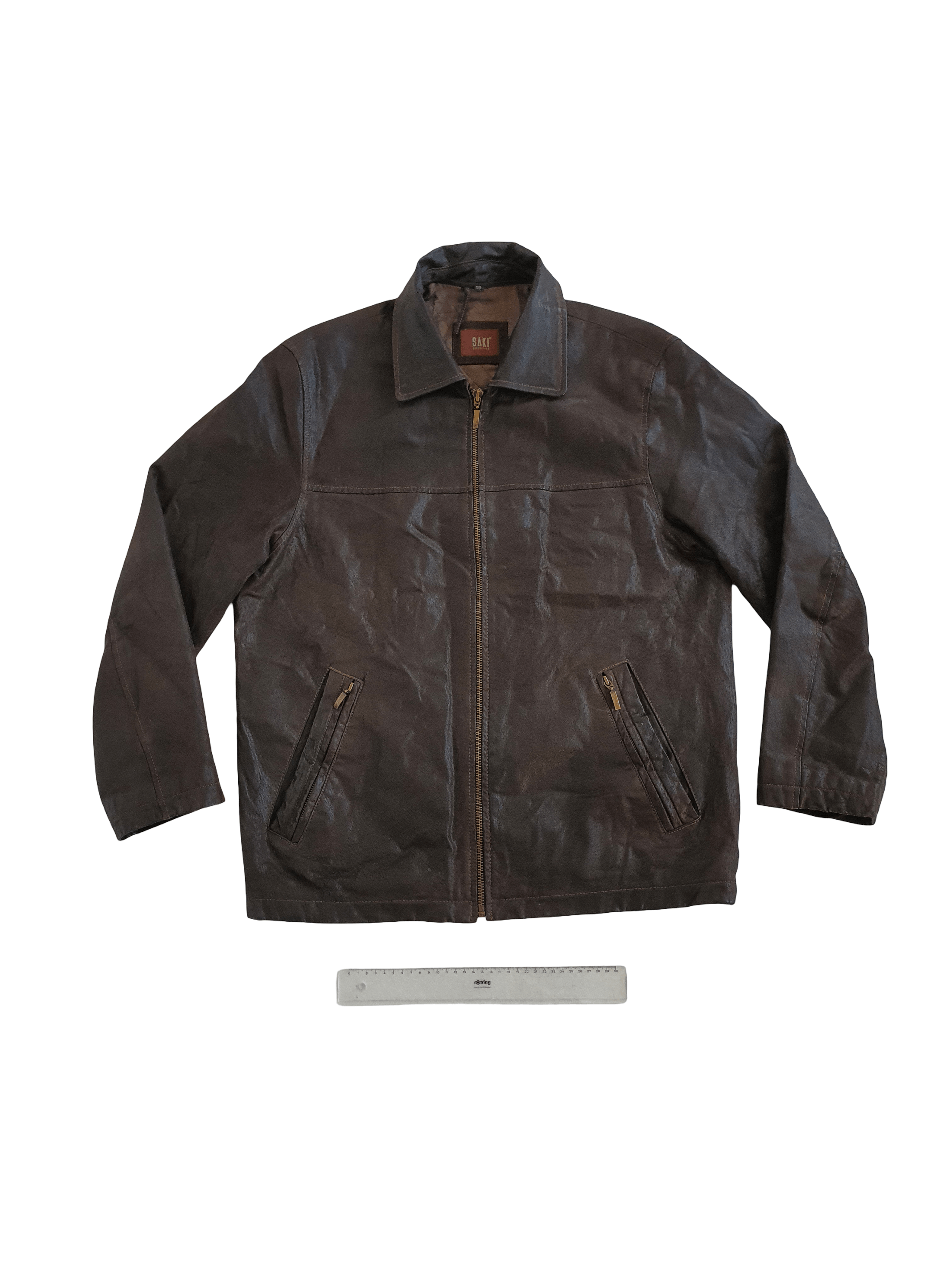 Leather SAKI (Sweden) - Leather Workwear Field Casual Jacket - EU 50 Size US M / EU 48-50 / 2 - 1 Thumbnail