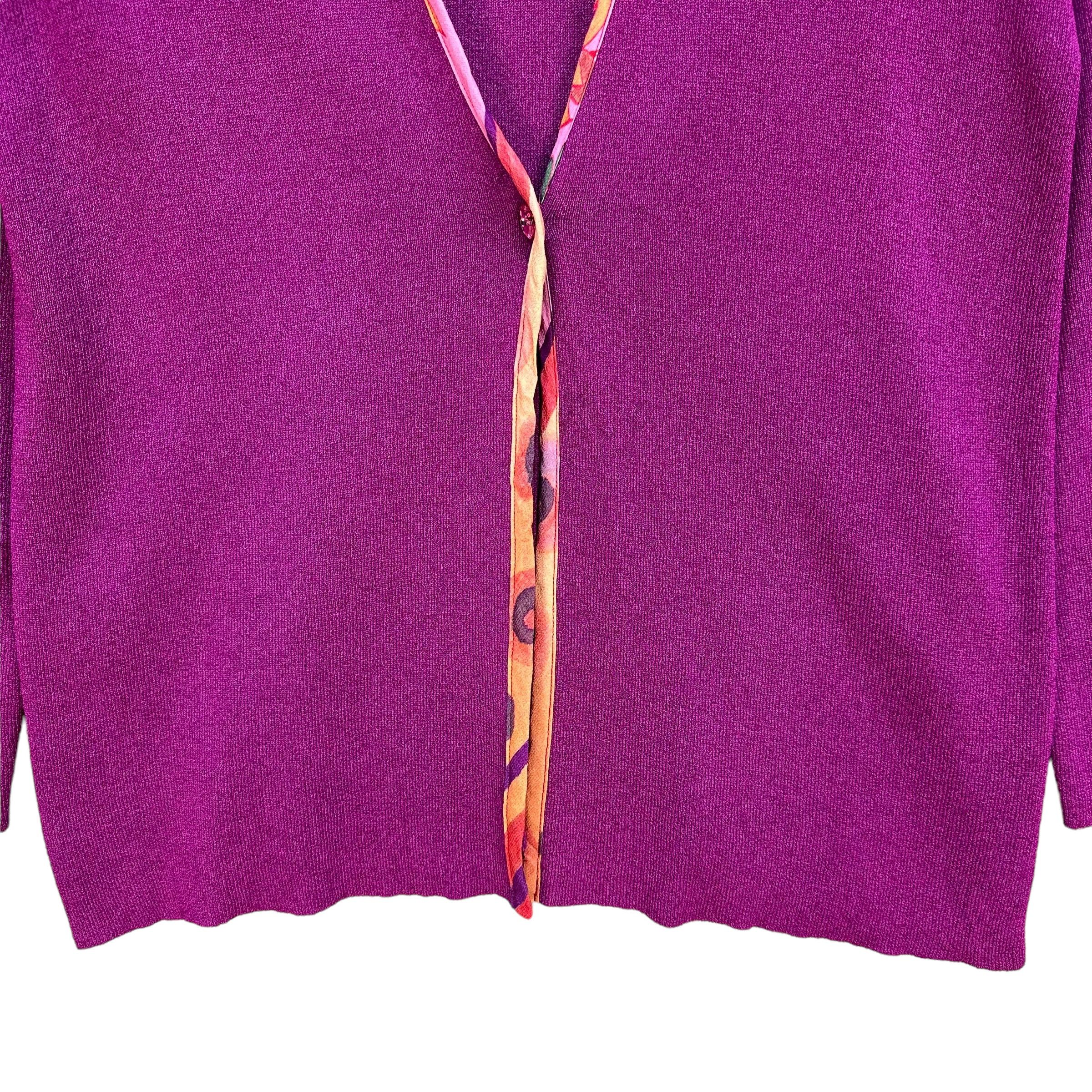 Japanese Brand Vintage Purple Cardigan Made in Italy #A17-0419 Size S / US 4 / IT 40 - 3 Thumbnail