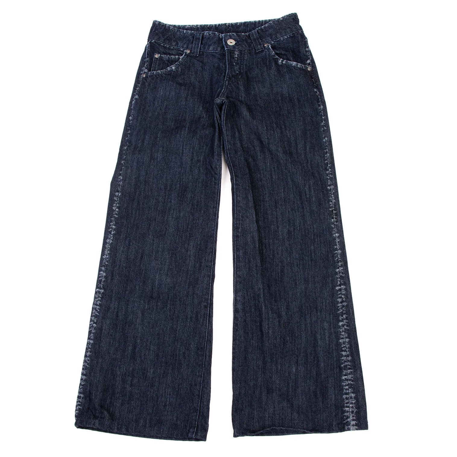 Issey Miyake Indigo Wide Denim Pants with Trim Fade Weave Size US 30 / EU 46 - 1 Thumbnail