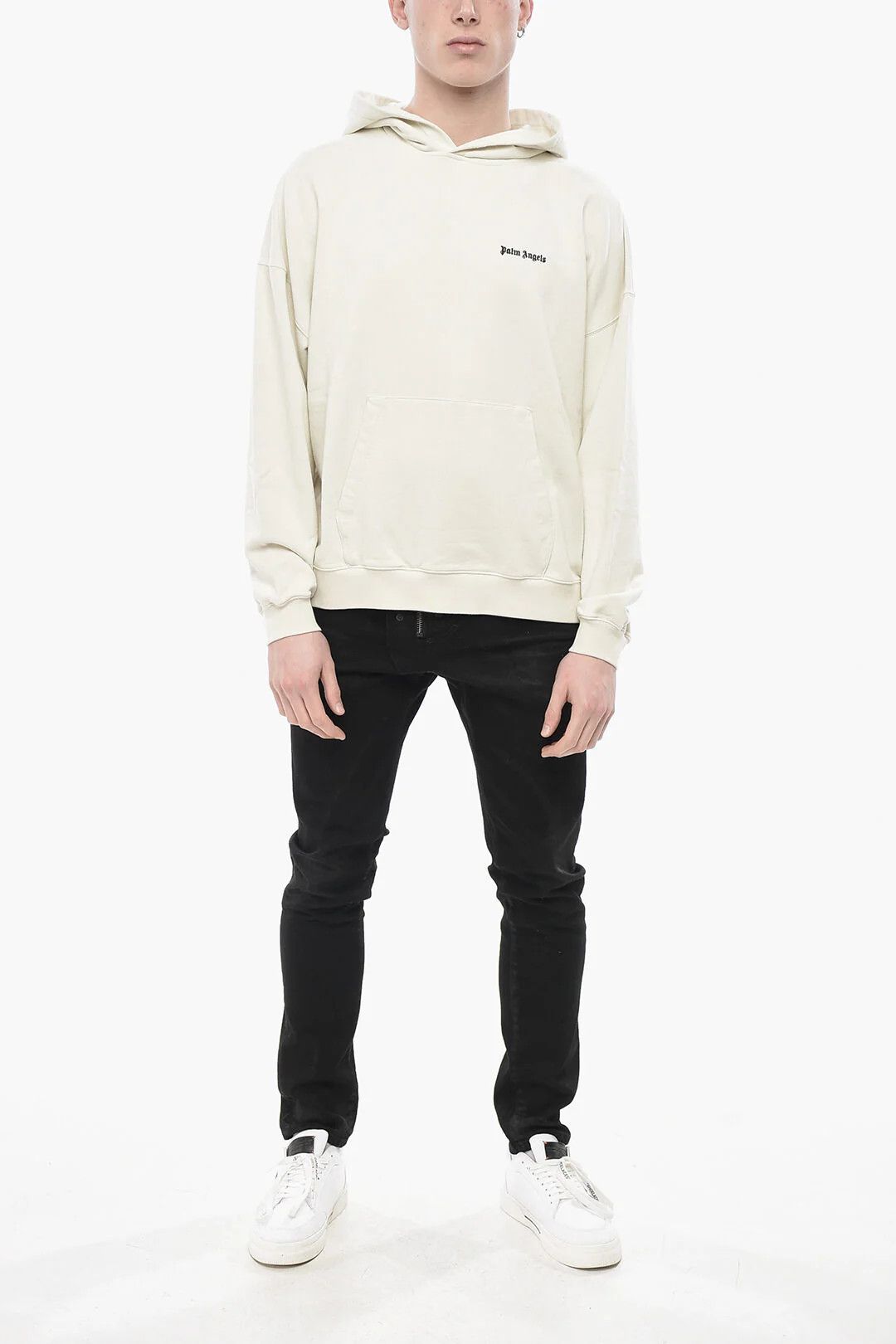 Palm Angels og1mm0326 Brushed Cotton Hooded Sweatshirt in White Size US M / EU 48-50 / 2 - 4 Thumbnail