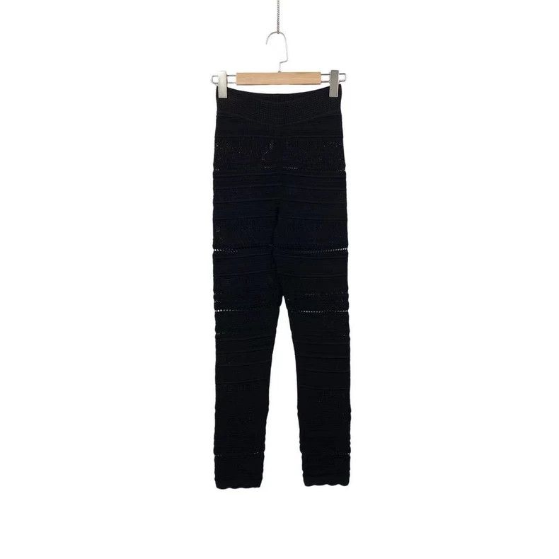 Alexander McQueen Alexander Mcqueen SizeS Hollow-out black knitted leggings Size US 27 - 1 Thumbnail
