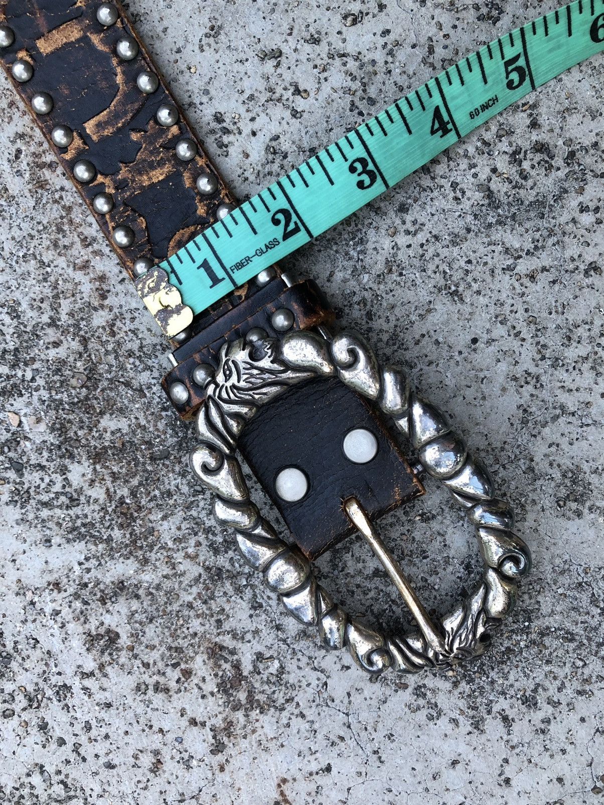 Leather STUDDED PUNK STYLE LEATHER BELT Size ONE SIZE - 6 Thumbnail