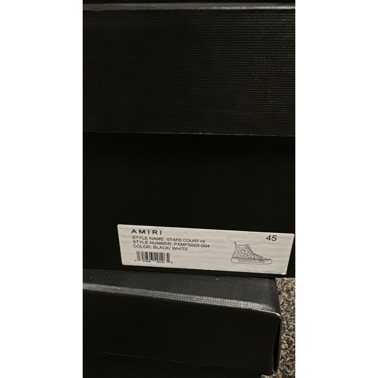 Amiri o1rshd1 Q:5 / Stars Court Hi-Top Sneakers in Black/White Size US 12 / EU 45 - 21 Thumbnail