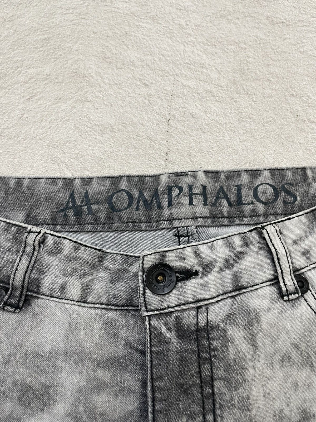 Japanese Brand 2000s Momphalos Grey Acid Wash Denim Pants Embroidered Y2K Size US 33 - 5 Thumbnail