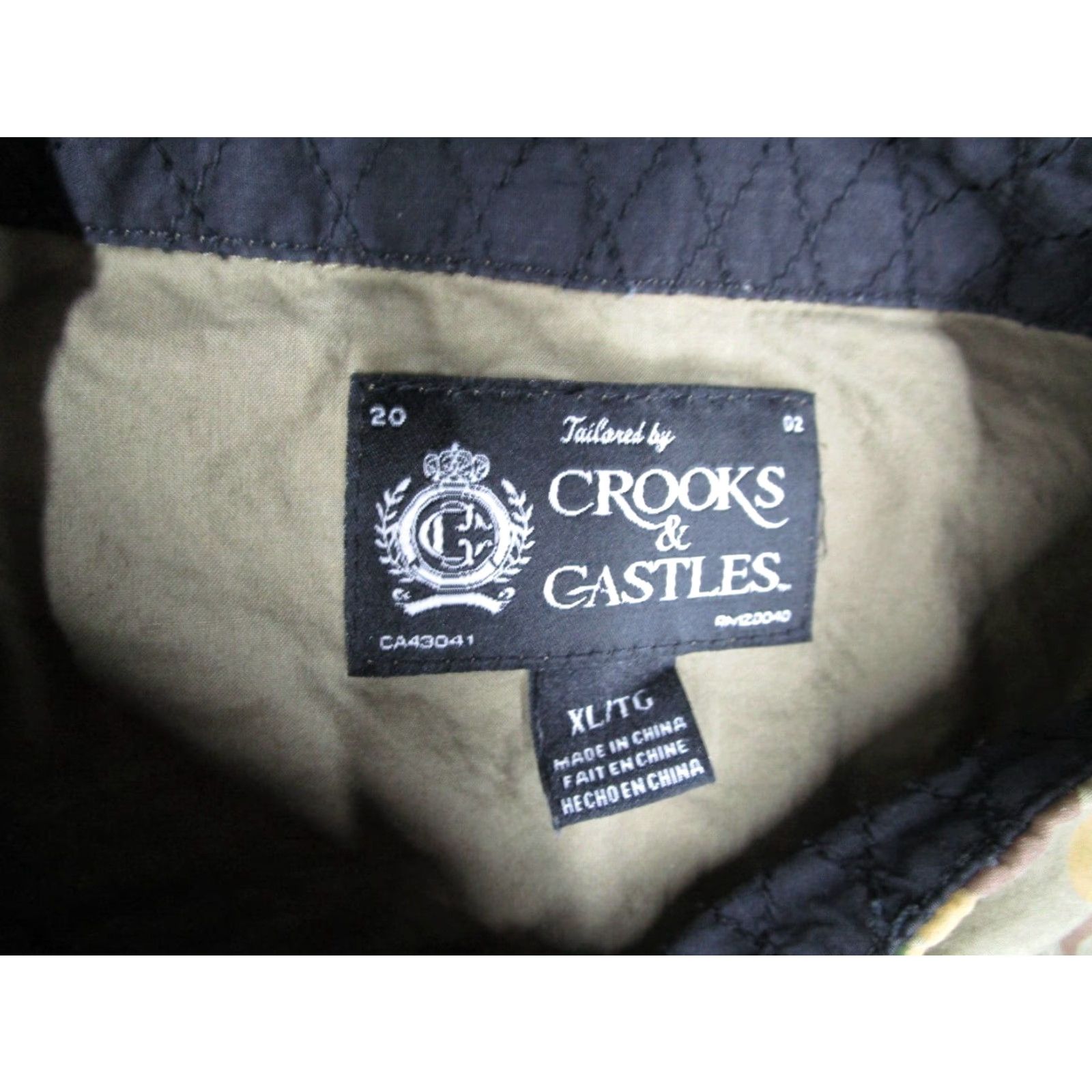 Crooks & Castles Crooks & Castles Green Camo Button Up Shirt Mens XL Long Sleeve Cotton Size US XL / EU 56 / 4 - 3 Thumbnail