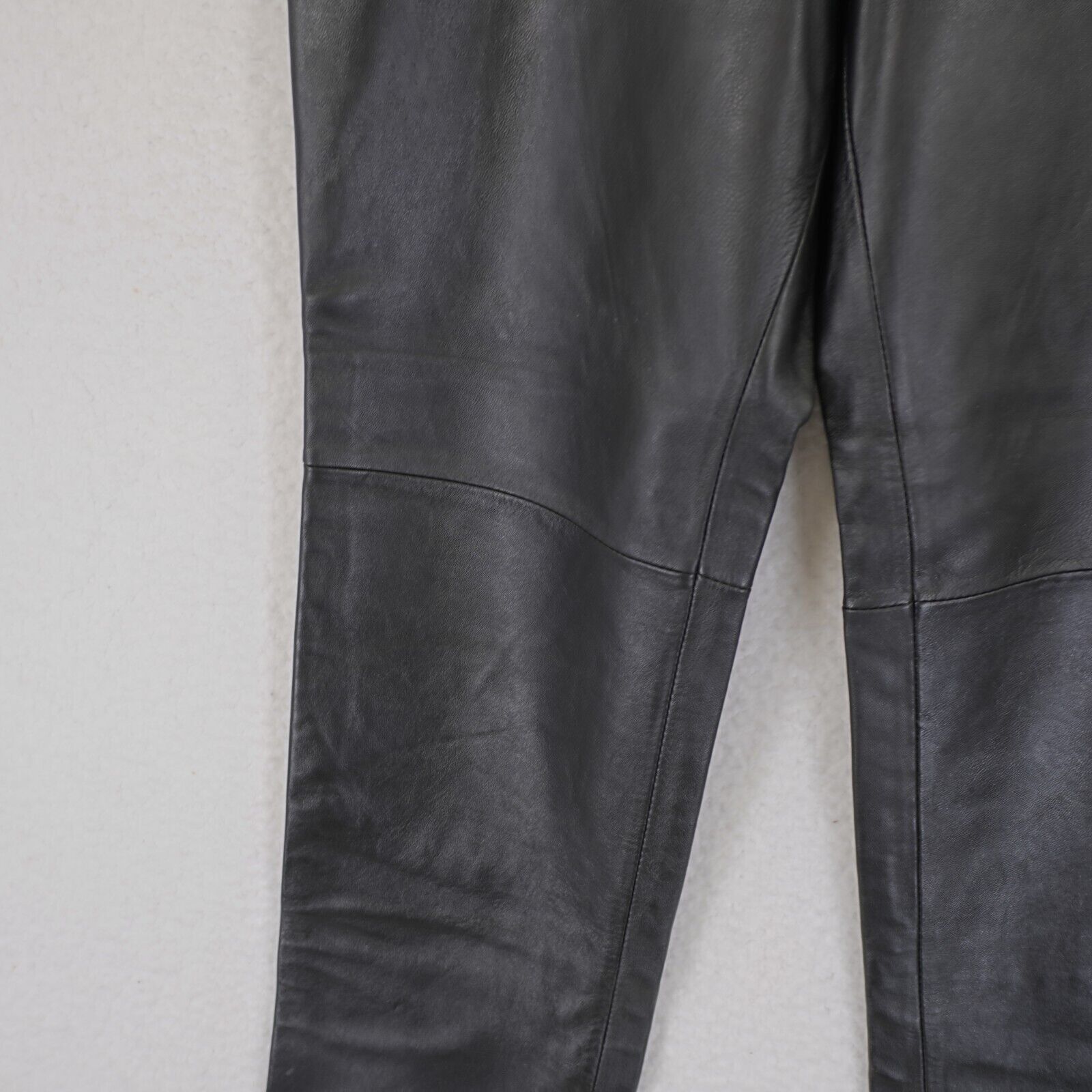 Designer Jaclyn Smith Classic Black Genuine Leather Pants 12 31/31 Hi Size 34" / US 12 / IT 48 - 2 Thumbnail