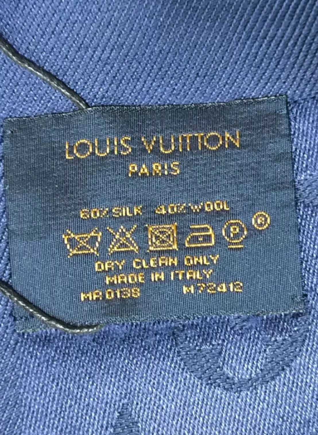 Louis Vuitton LV blue purple all over print scarf Size ONE SIZE - 4 Thumbnail