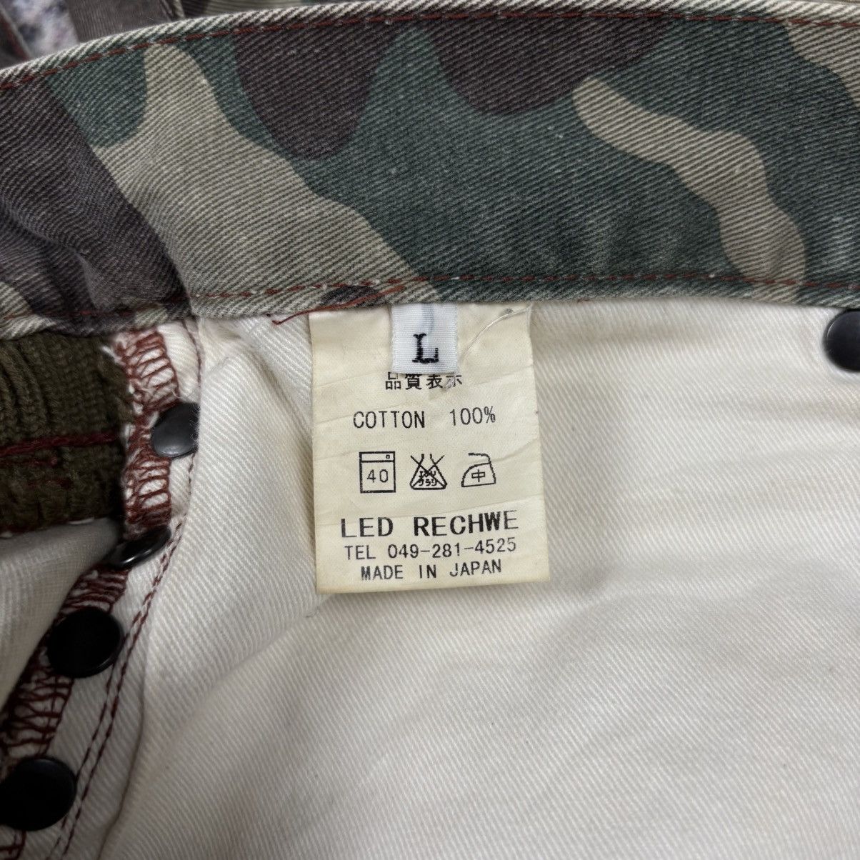 Japanese Brand Archive Led Rechwe - Studded Camo Flared Denim Size US 30 / EU 46 - 8 Thumbnail