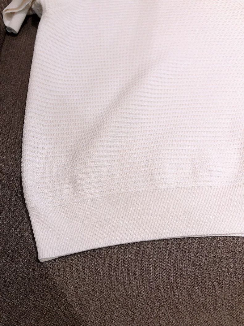 Loro Piana LORO PIANA White silk knitted short sleeve half sleeve T-s Size M / US 6-8 / IT 42-44 - 3 Thumbnail