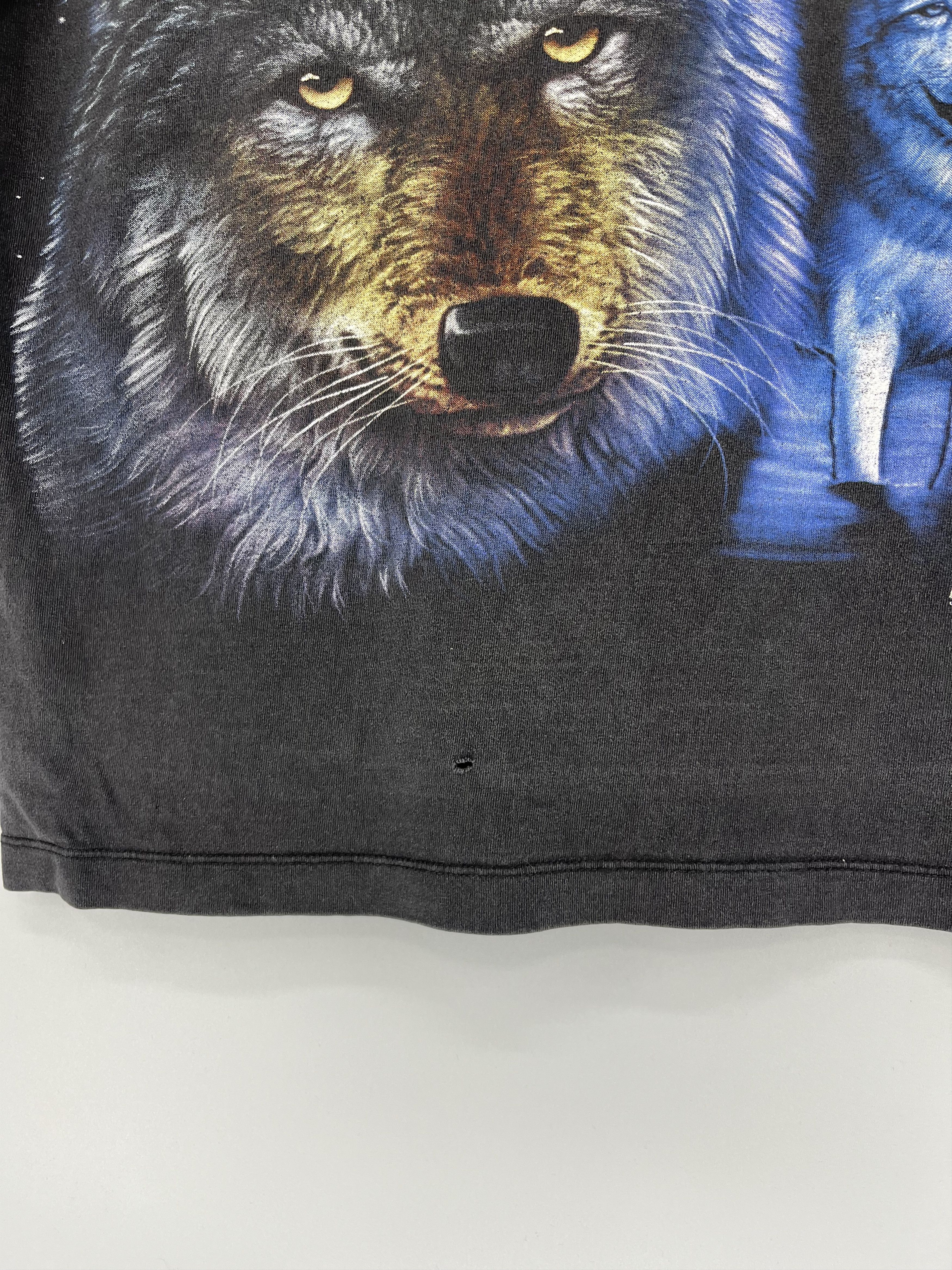 Vintage Vintage 90s Wolf Face Boxy Fit Tee WILD Dead Horror Print Size US M / EU 48-50 / 2 - 13 Thumbnail