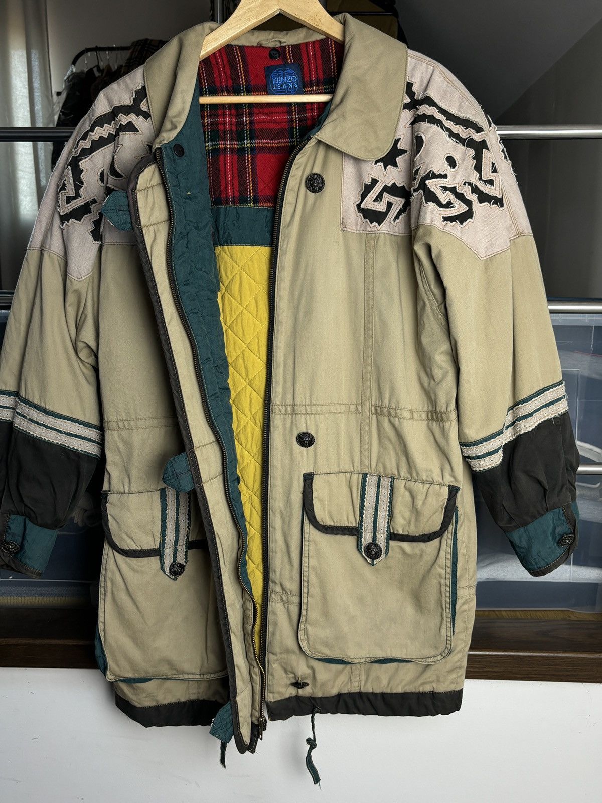 Kenzo × Vintage Vintage Kenzo Jeans 80s Coat Jacket Aztec Indian Vibe Size L / US 10 / IT 46 - 3 Thumbnail