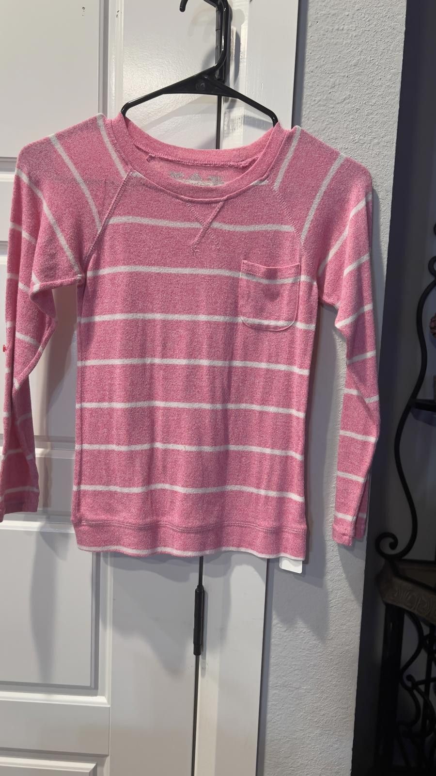 Other Trendy Pink Striped Long Sleeve Top Size L / US 10 / IT 46 - 2 Thumbnail