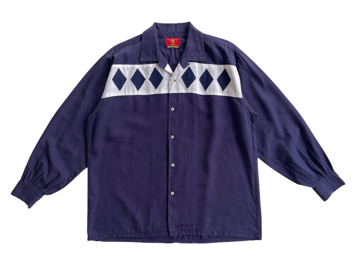 Japanese Brand Cream Soda Diamond Rockabilly Rayon Shirt Size US XL / EU 56 / 4 - 2 Thumbnail