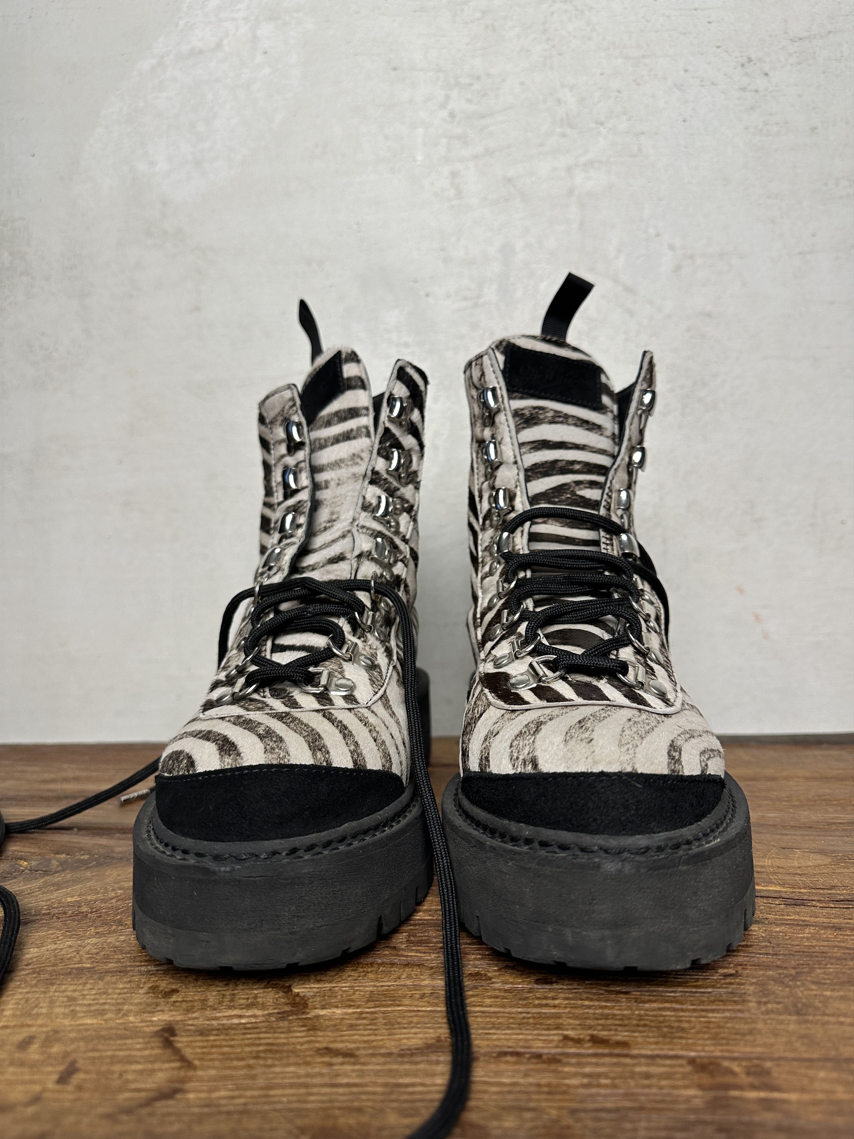 Off-White Off-white Hiking Boots In Zebra Printed Calf Leather Size US 8 / IT 38 - 5 Thumbnail