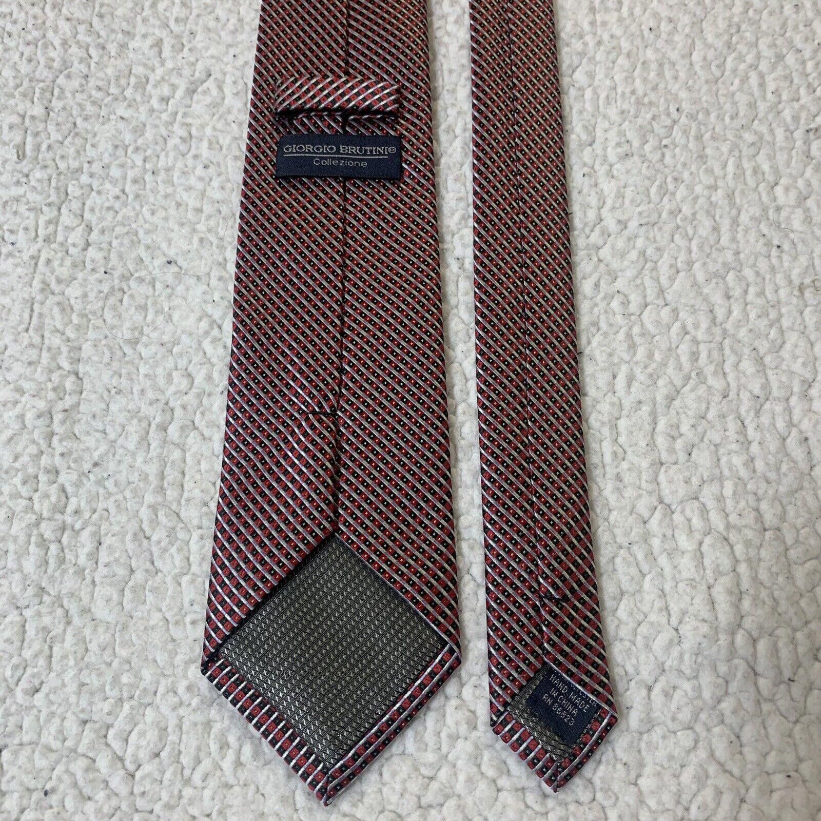 Giorgio Brutini Giorgio Brutini Tie Red Black Tiny Geometric Print Pattern Size ONE SIZE - 3 Thumbnail