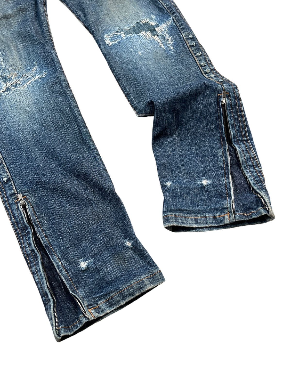 CABANE de ZUCCa × Issey Miyake × Zucca 1990 Cabane de Zucca Zipper Distressed Denim Size US 33 - 7 Thumbnail