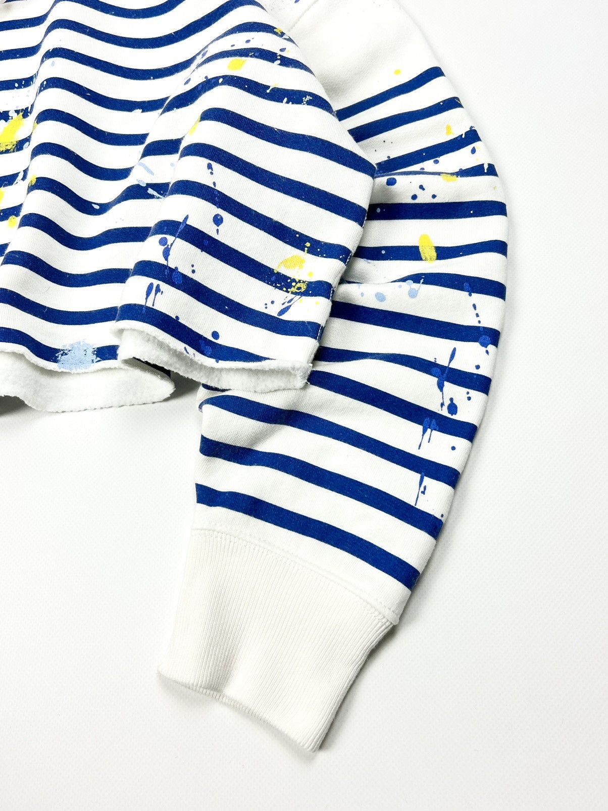 Denim & Supply Ralph Lauren Denim & Supply Ralph Lauren Cropped Striped Paint Hoodie Y2K Size L / US 10 / IT 46 - 11 Thumbnail