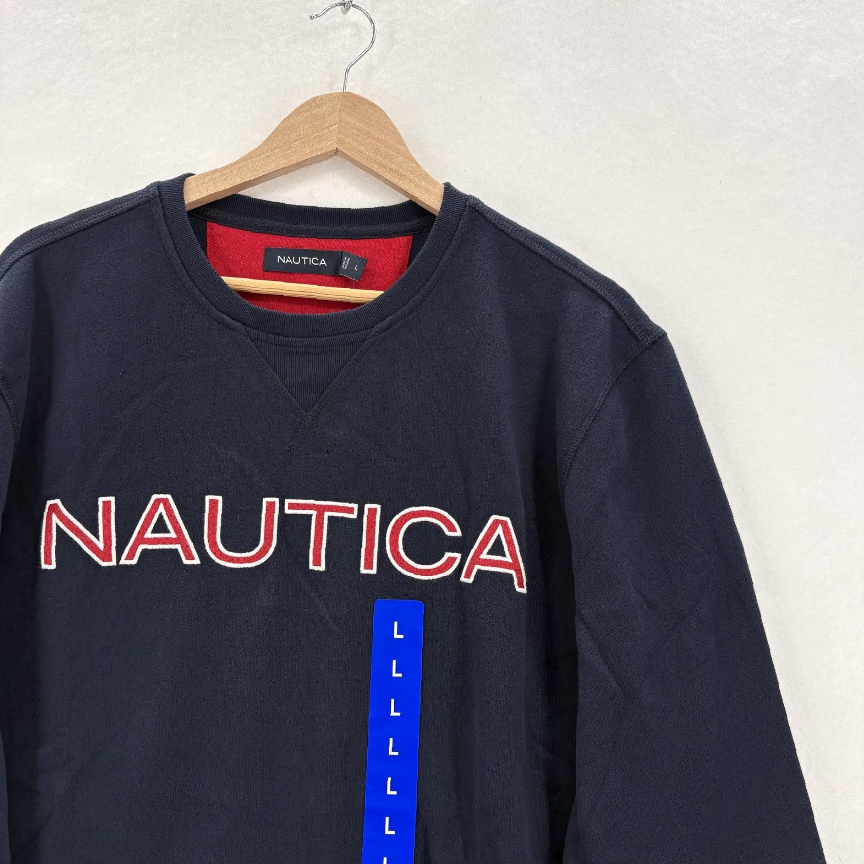 Nautica Nautica Sweatshirt Mens L Blue Fleece Crewneck Pullover Logo Graphic Print Nautical Preppy Size US L / EU 52-54 / 3 - 2 Thumbnail