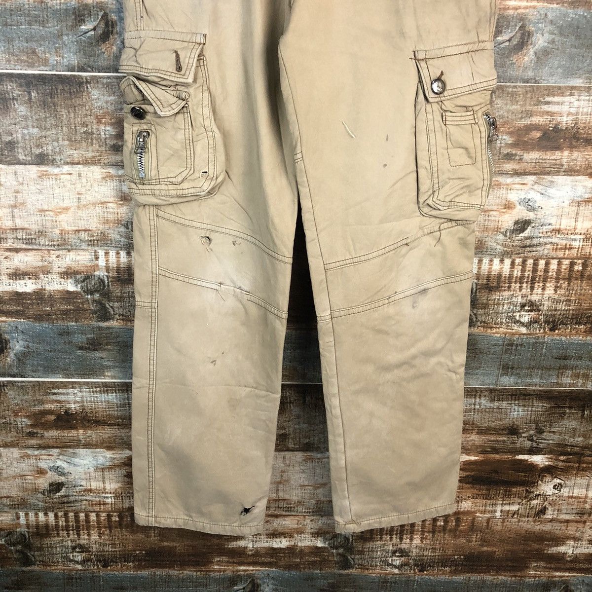 Japanese Brand DL J’apeng Brown Cargo utility Multipocket Pants #C115 Size US 33 - 6 Thumbnail